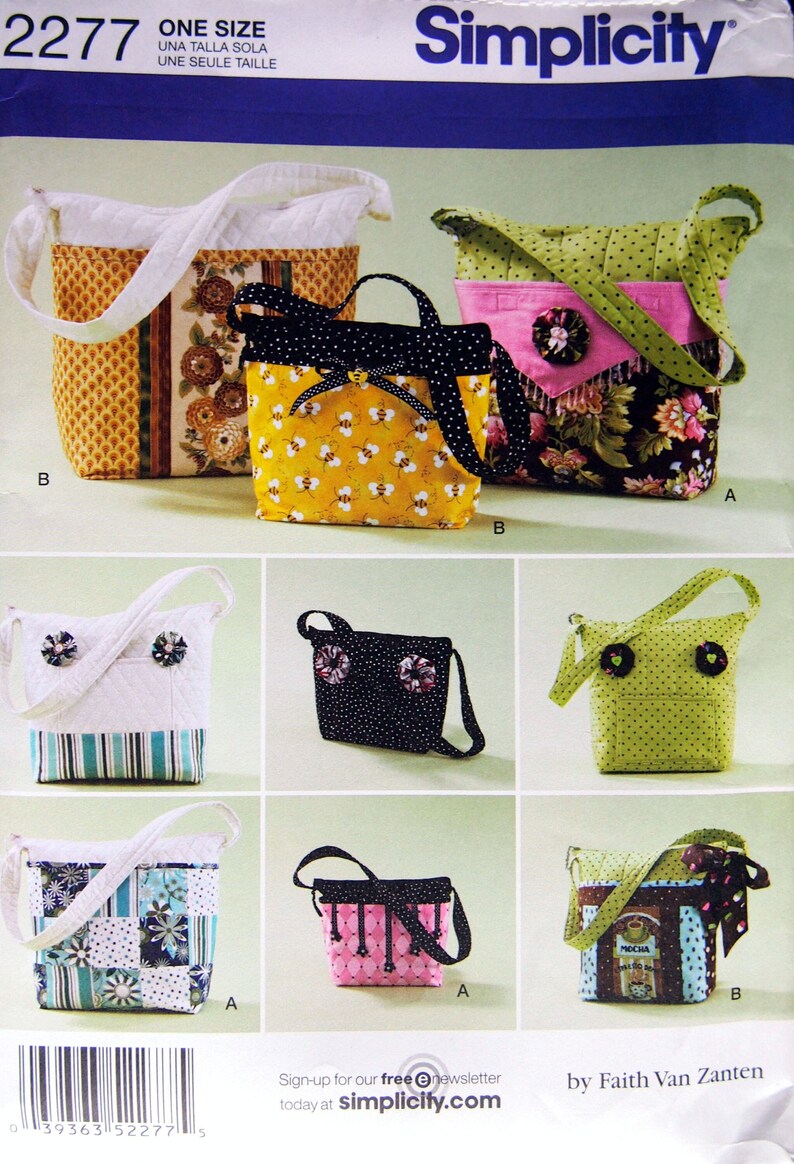 Simplicity 2277 Bags In Three Sizes With Detachable Covers Uncut