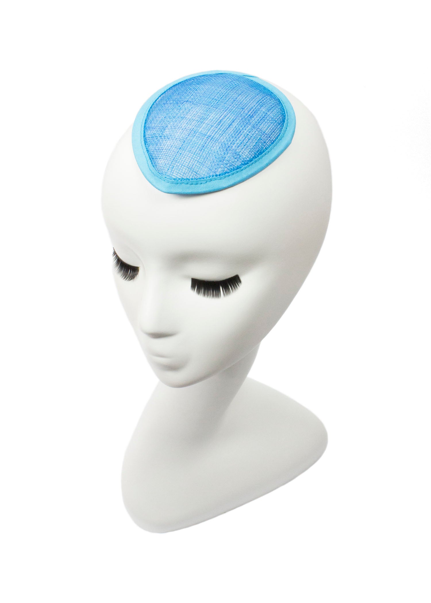 Sinamay Teardrop Fascinator Base 5 1/2" x 4" - Aqua Blue