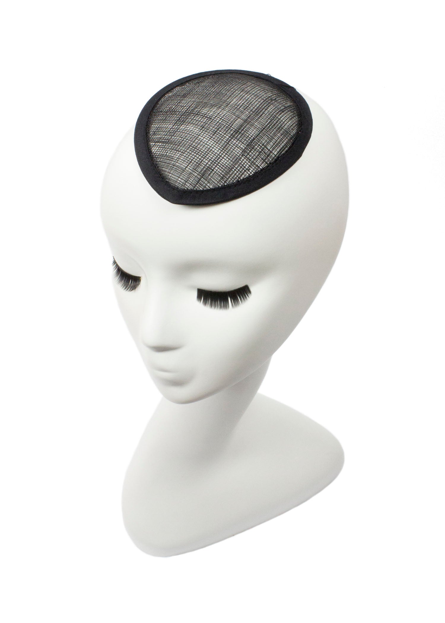 Sinamay Teardrop Fascinator Base 5 1/2" x 4" - Black