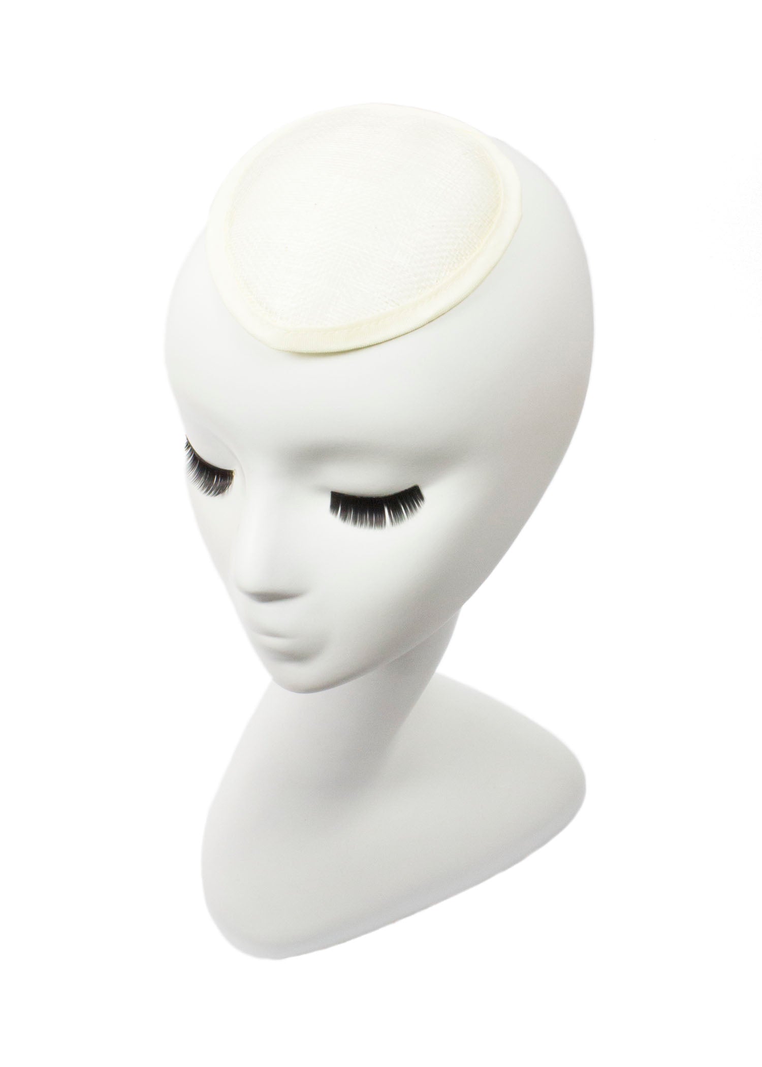 Sinamay Teardrop Fascinator Base 5 1/2" x 4" - Ivory