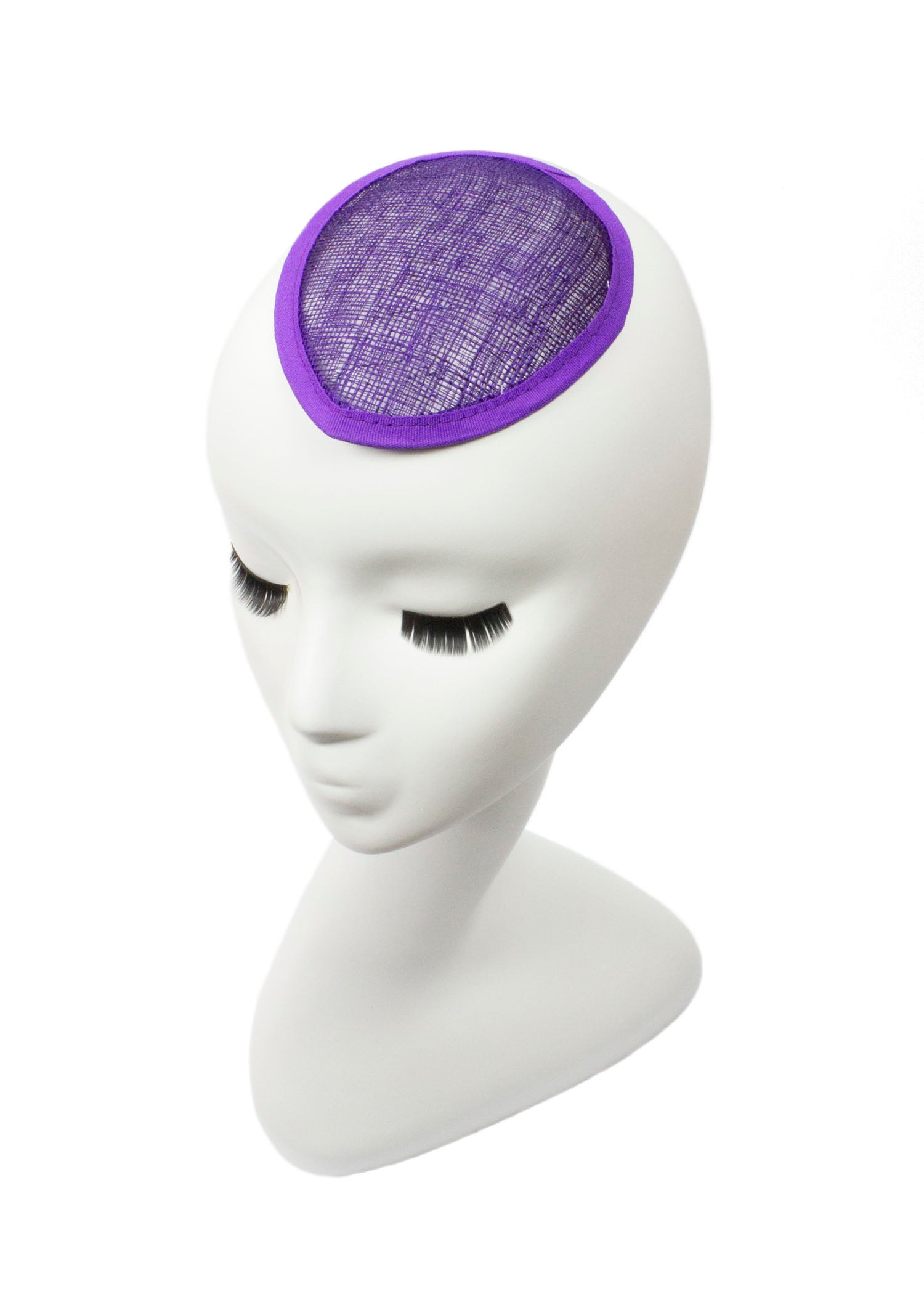 Sinamay Teardrop Fascinator Base 5 1/2" x 4" - Purple