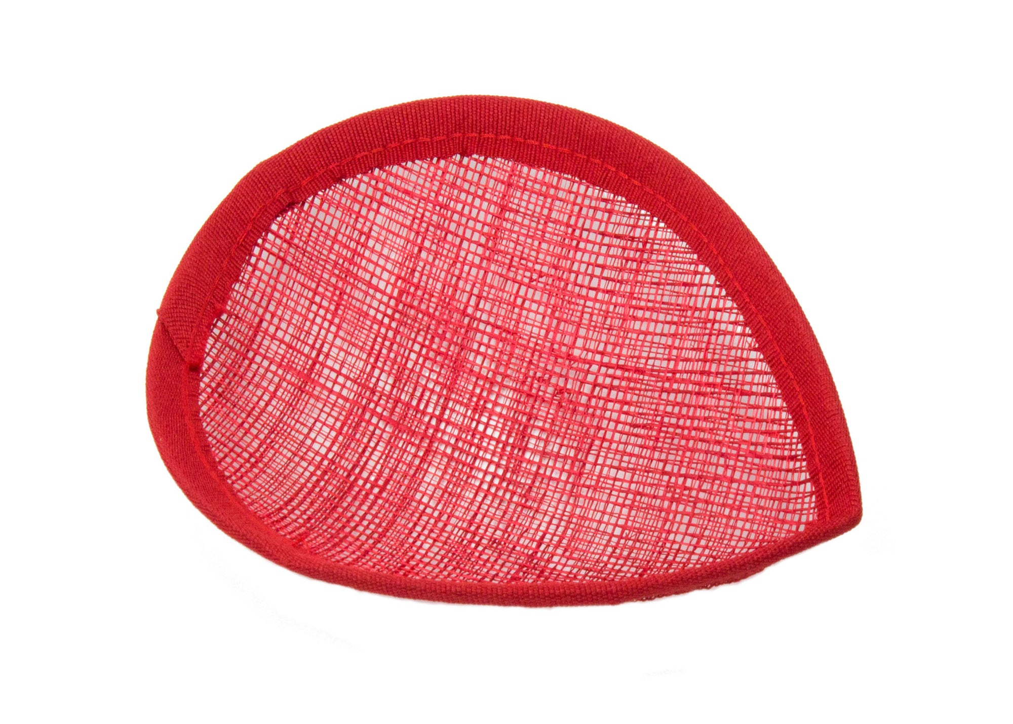 Sinamay Teardrop Fascinator Base 5 1/2" x 4" - Red