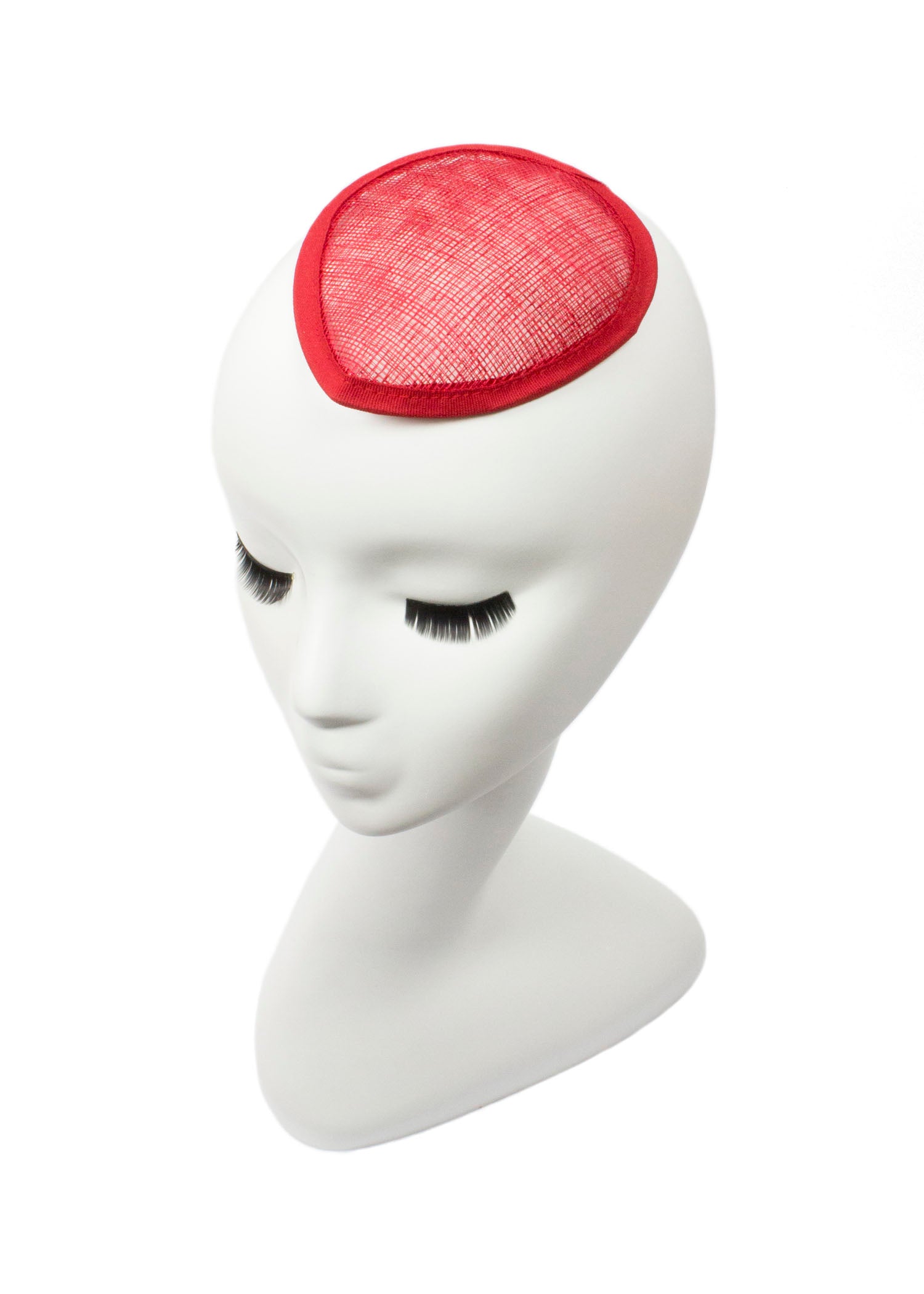 Sinamay Teardrop Fascinator Base 5 1/2" x 4" - Red