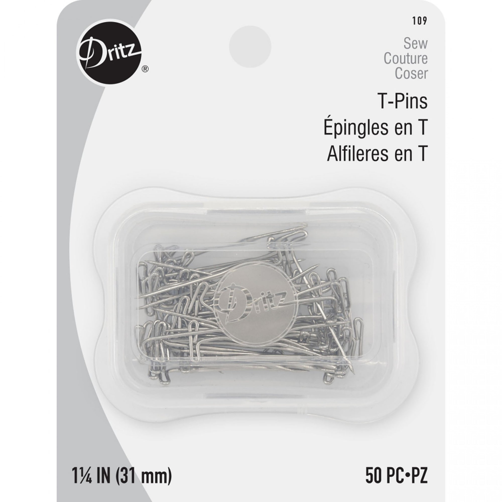 T Pins Size 20, 1 1/4" - 50 Pcs