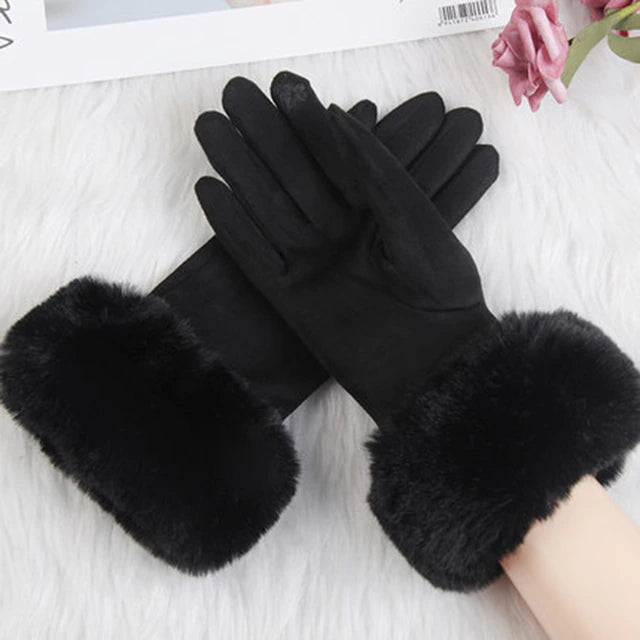 Fur Trimmed Gloves
