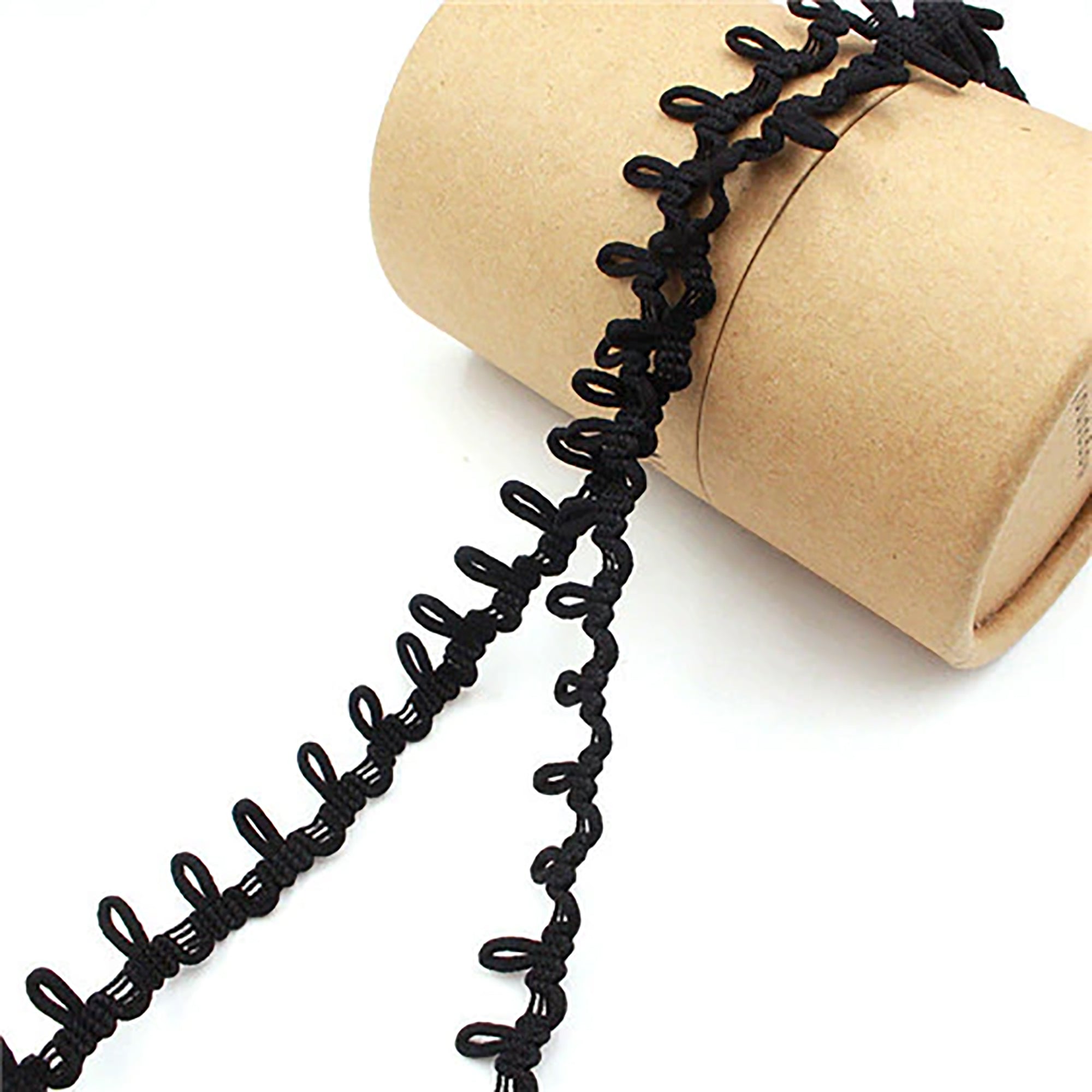 Looped Elastic Button Trim 1/2" Sold By Yard