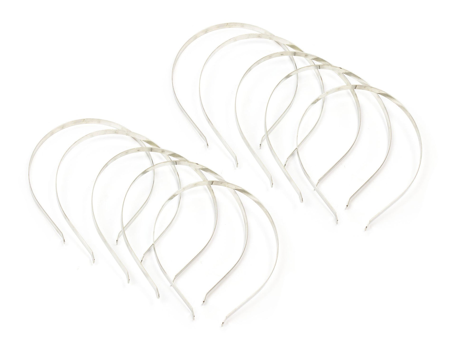 Flat Band Metal Headbands 7 mm Wide - 10 Pieces - Humboldt Haberdashery