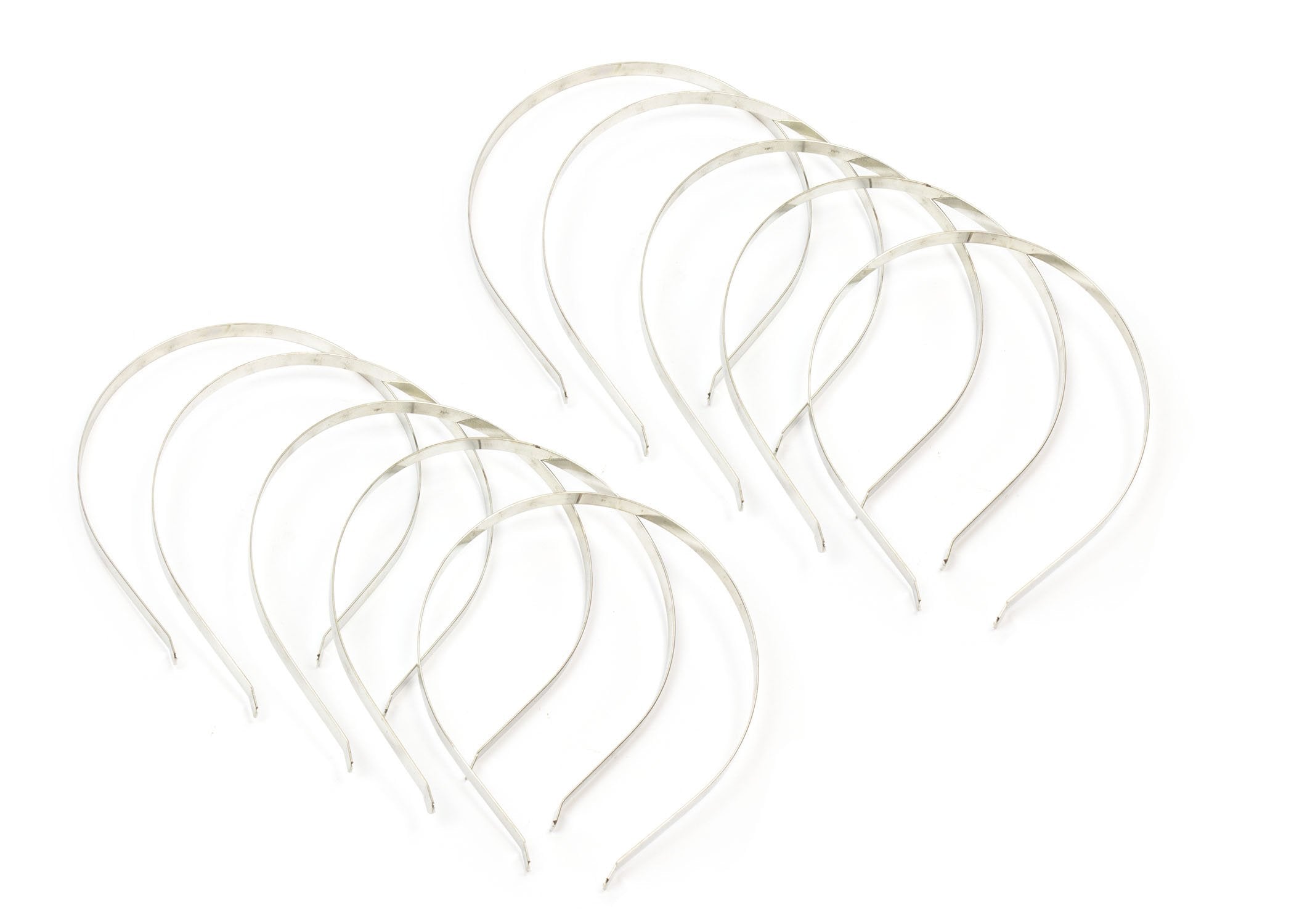 Flat Band Metal Headbands 7 mm Wide - 10 Pieces - Humboldt Haberdashery