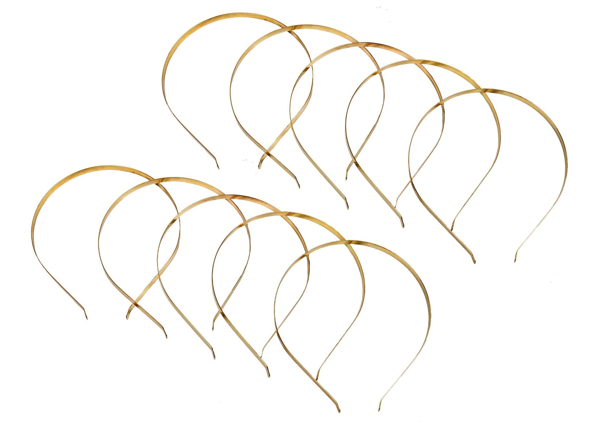 Flat Band Metal Headbands 7 mm Wide - 10 Pieces - Humboldt Haberdashery
