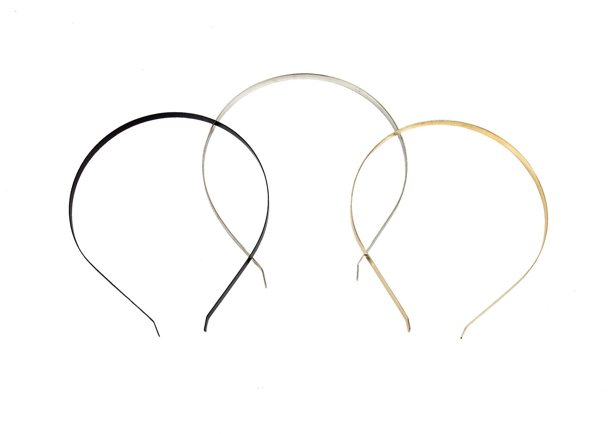Flat Band Metal Headbands 7 mm Wide - 10 Pieces - Humboldt Haberdashery