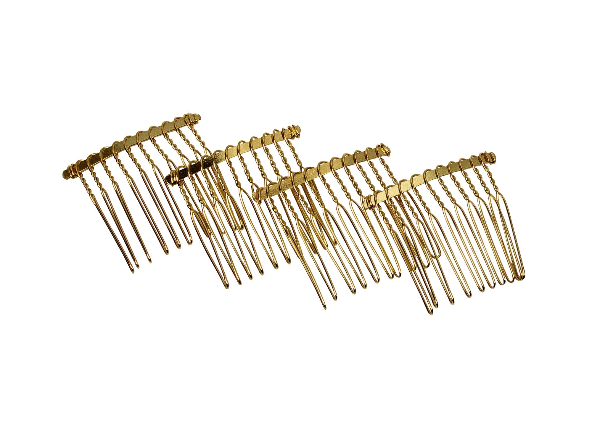Twisted Wire Comb for Veils and Headpieces 1 3/4" Long - Four Pieces - Humboldt Haberdashery