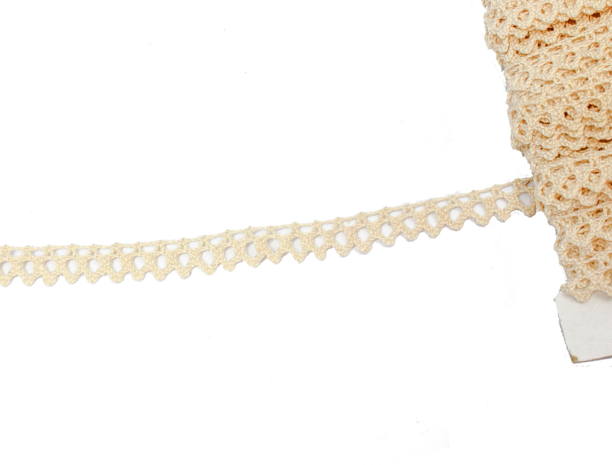 Vintage Crochet Lace Beige Triangle Edge 1/2" Wide - Sold by the Yard