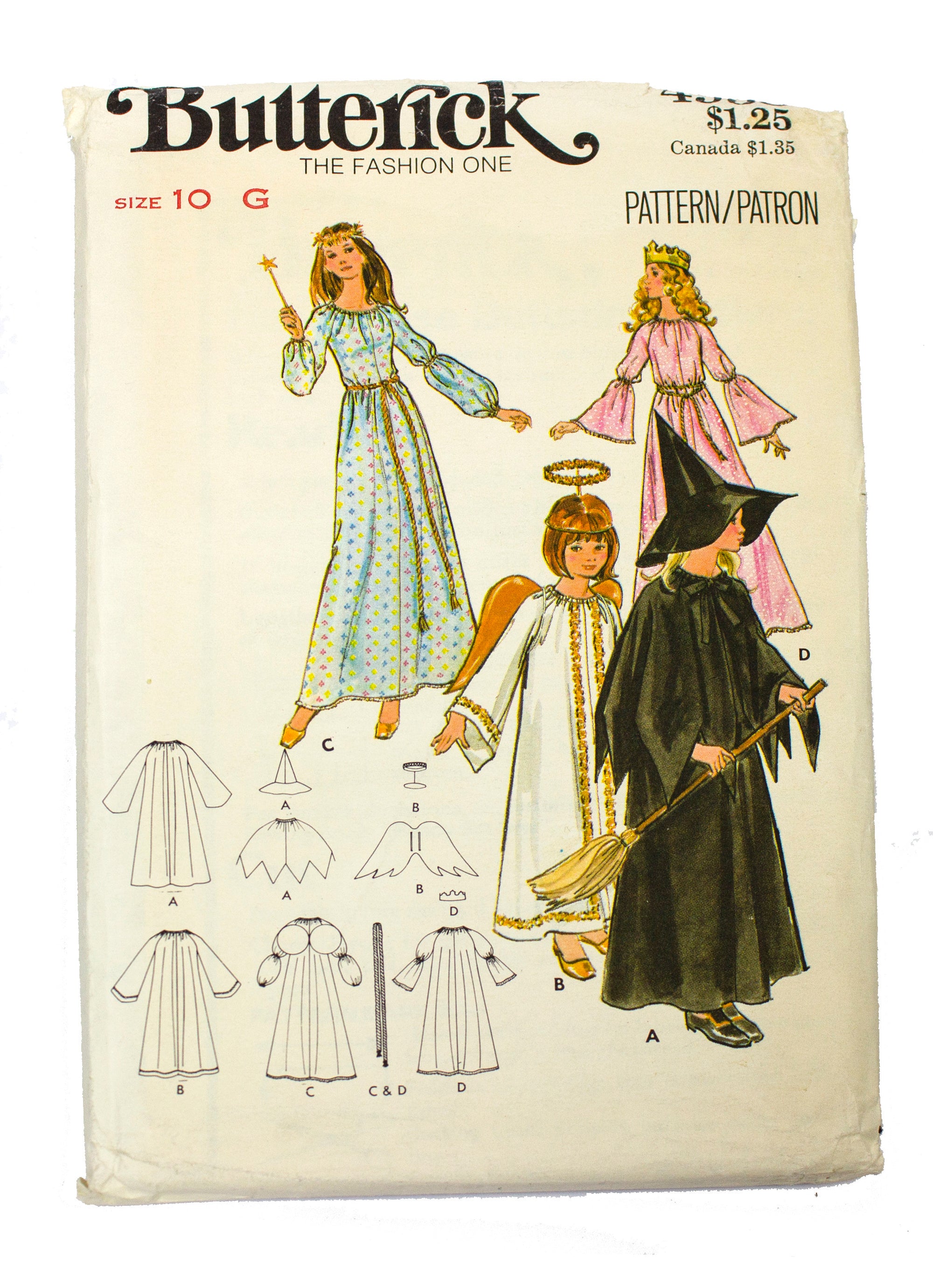 Butterick 4938 Children's Costume Witch, Angel, Princess, Fairy Uncut - Size 10