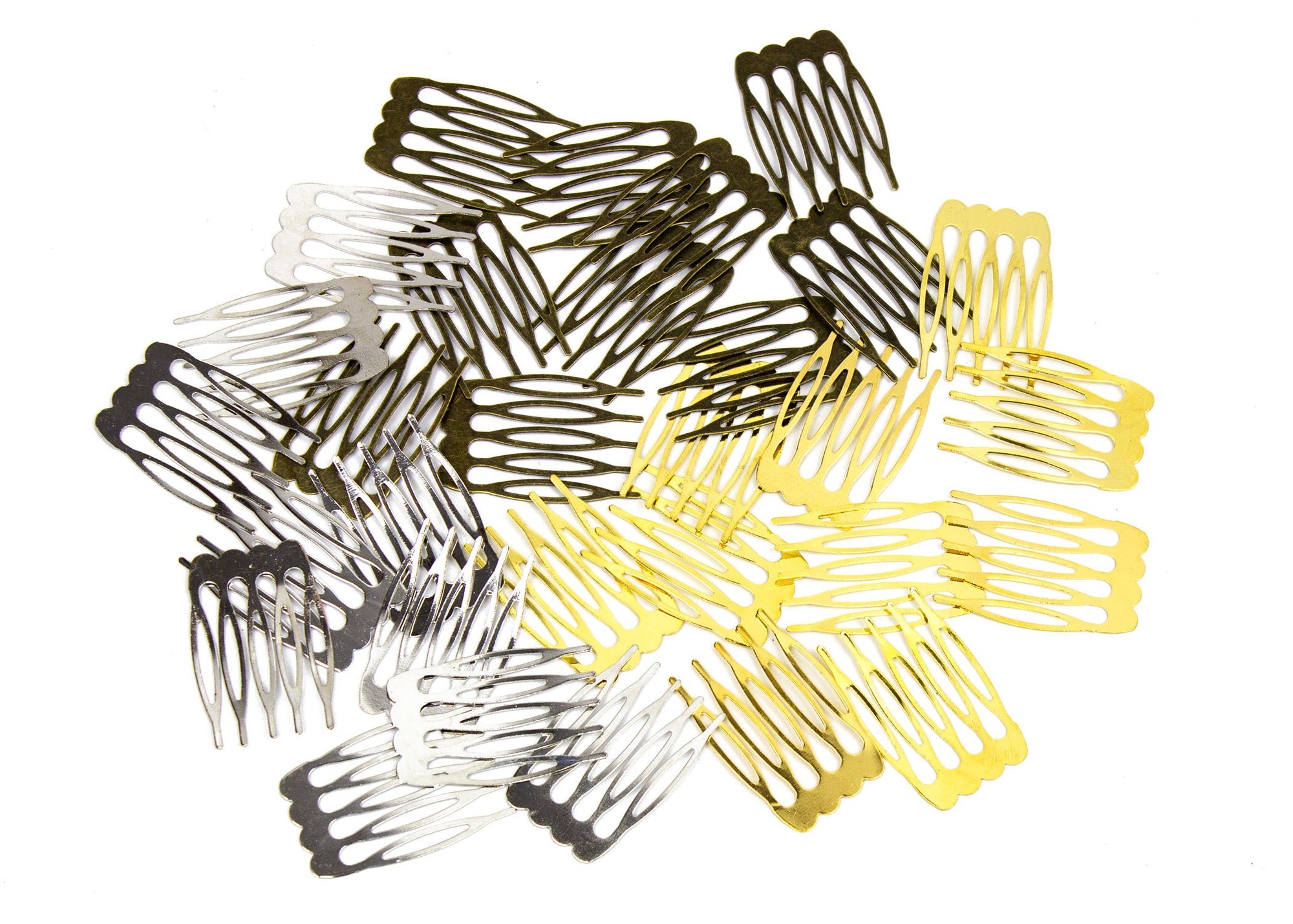 Metal Millinery or Veil Hair Comb 1" Wide - 10 Pieces - Humboldt Haberdashery