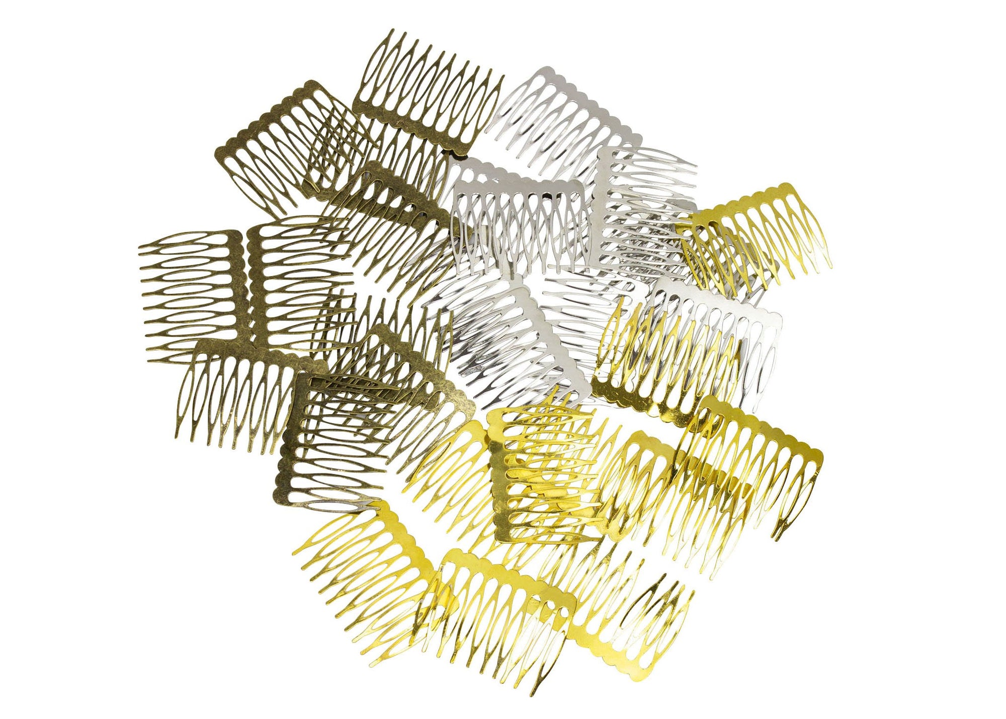 Metal Millinery or Veil Hair Comb 2" Wide - 10 Pieces - Humboldt Haberdashery