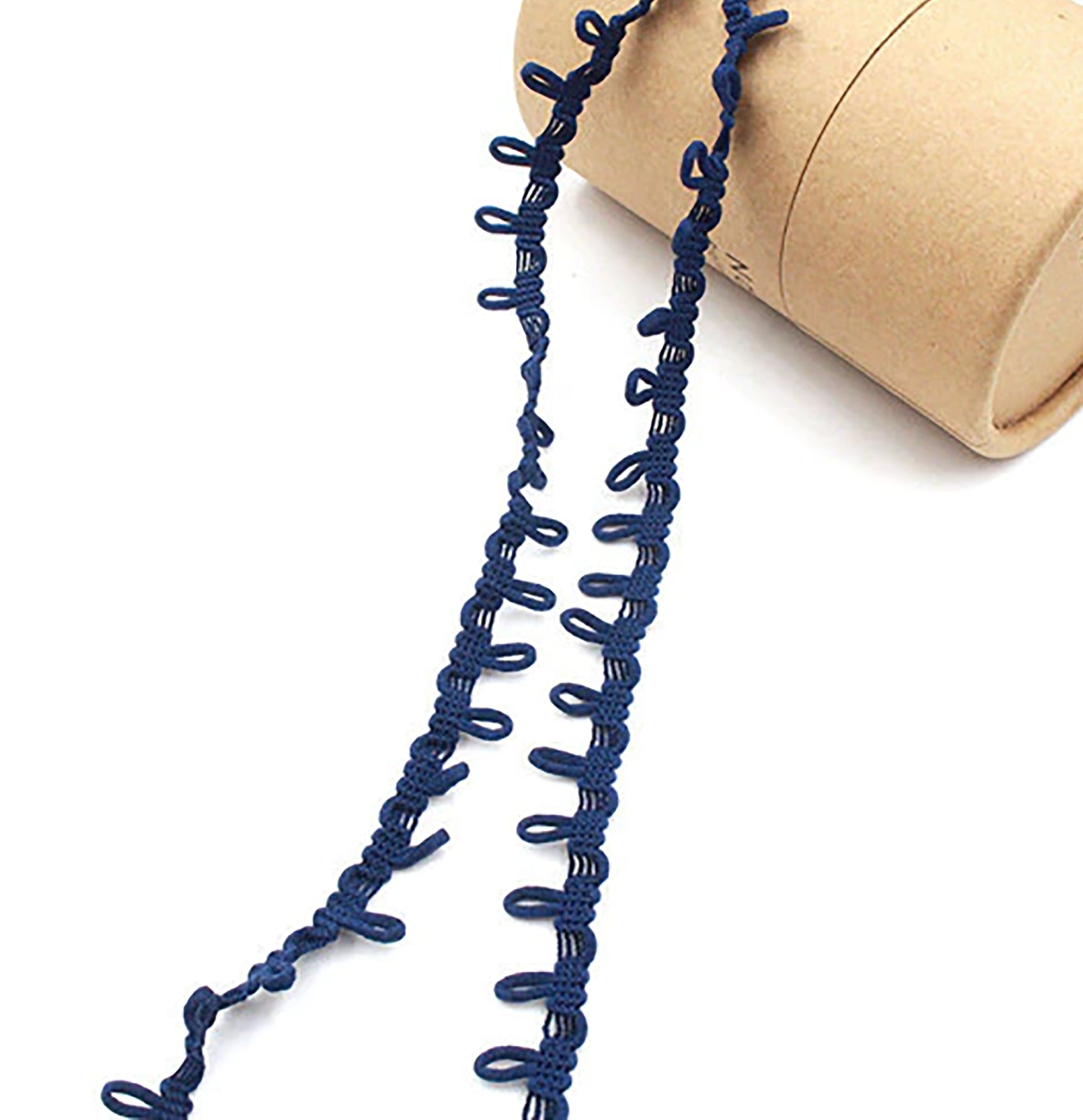 Looped Elastic Button Trim 1/2" Sold By Yard