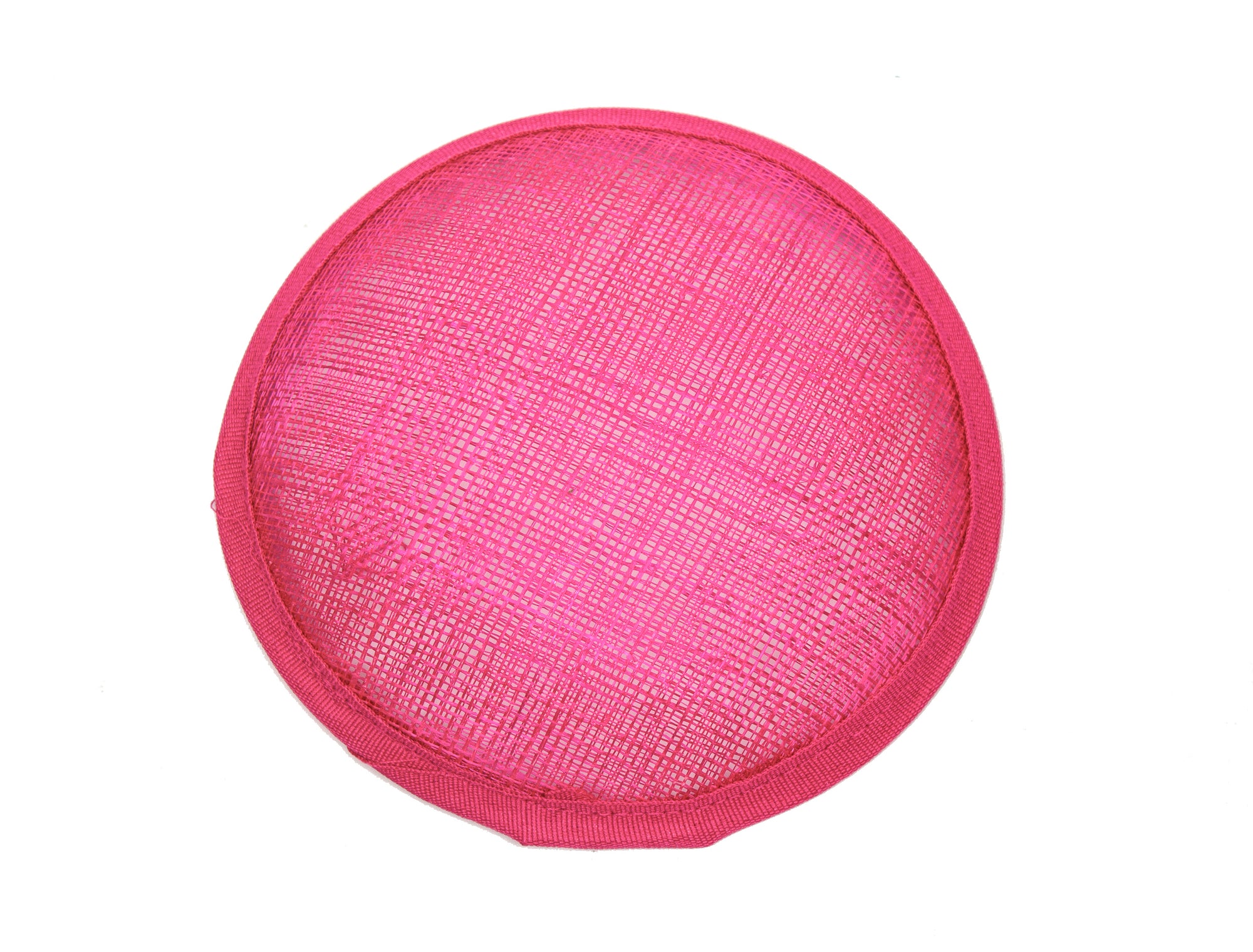 Sinamay Circle Fascinator Hat Base 5 1/2" Diameter - Hot Pink