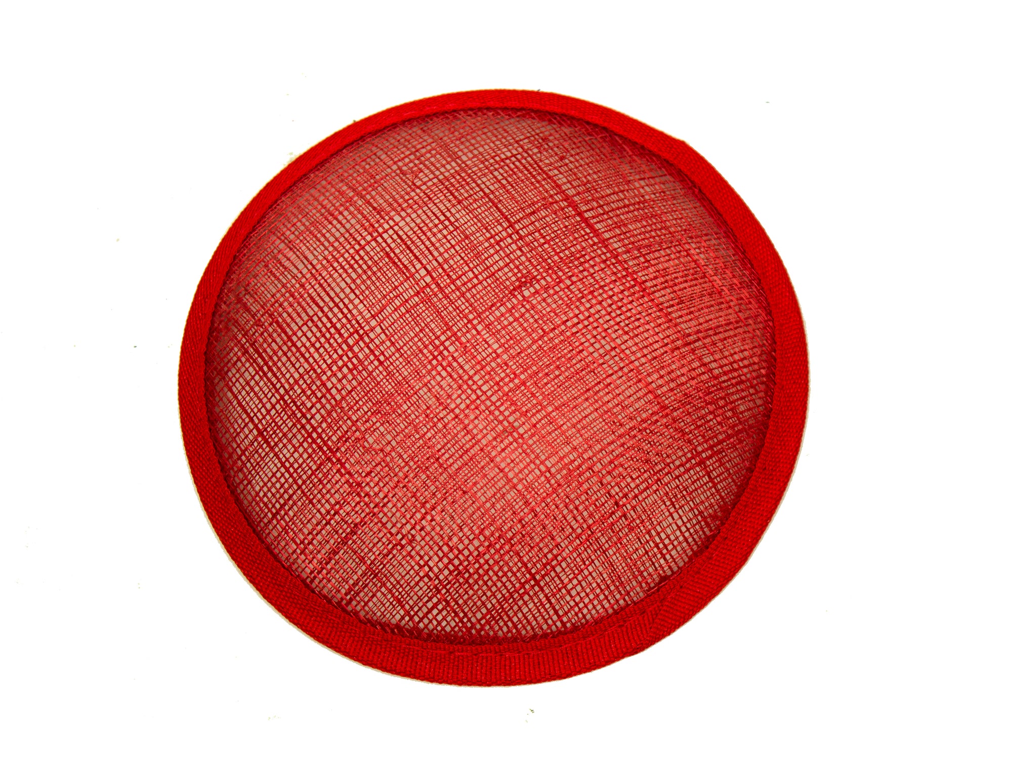 Sinamay Circle Fascinator Hat Base 5 1/2" Diameter - Red