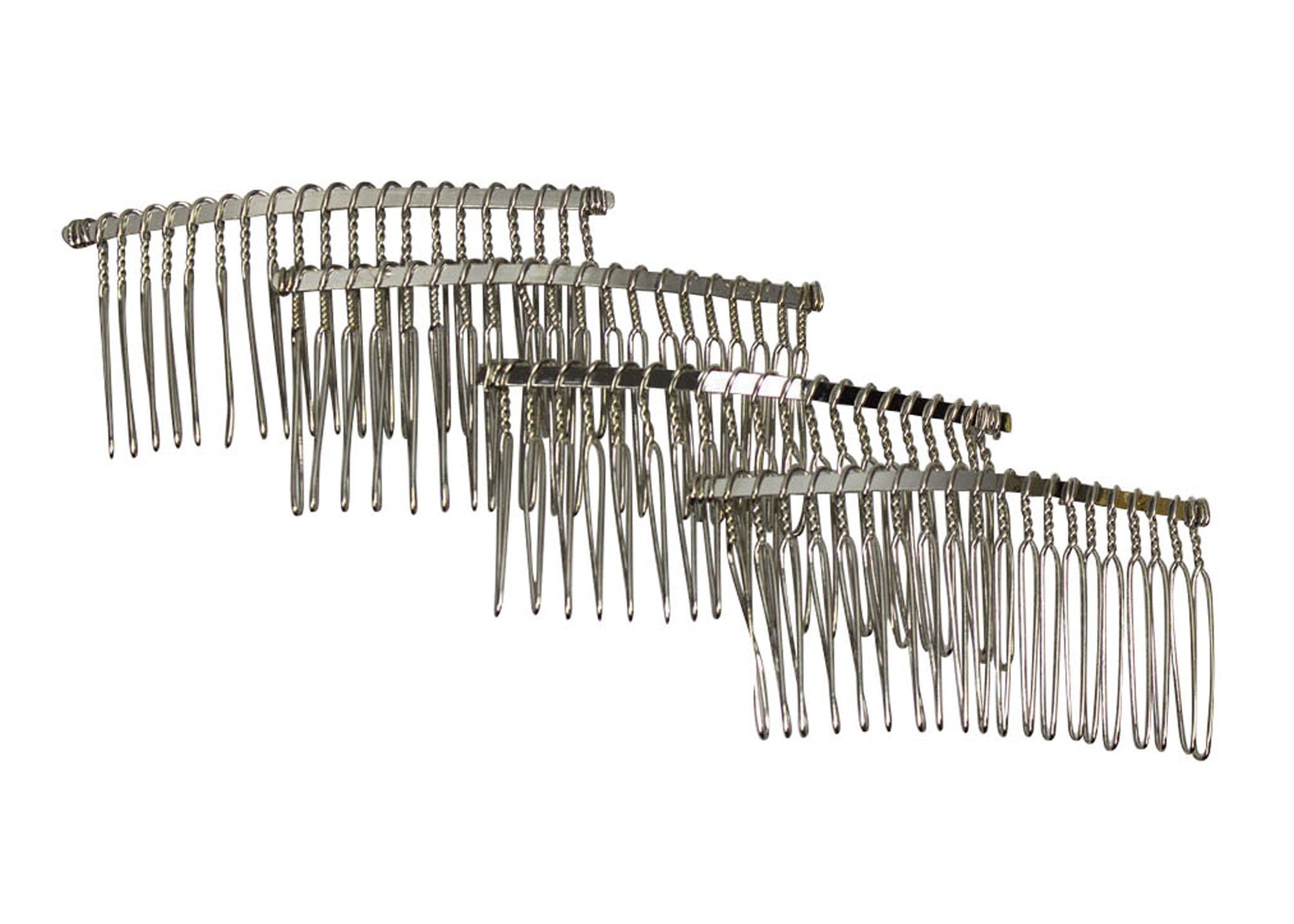 Twisted Wire Comb for Veils and Headpieces 3" Long - Four Pieces - Humboldt Haberdashery
