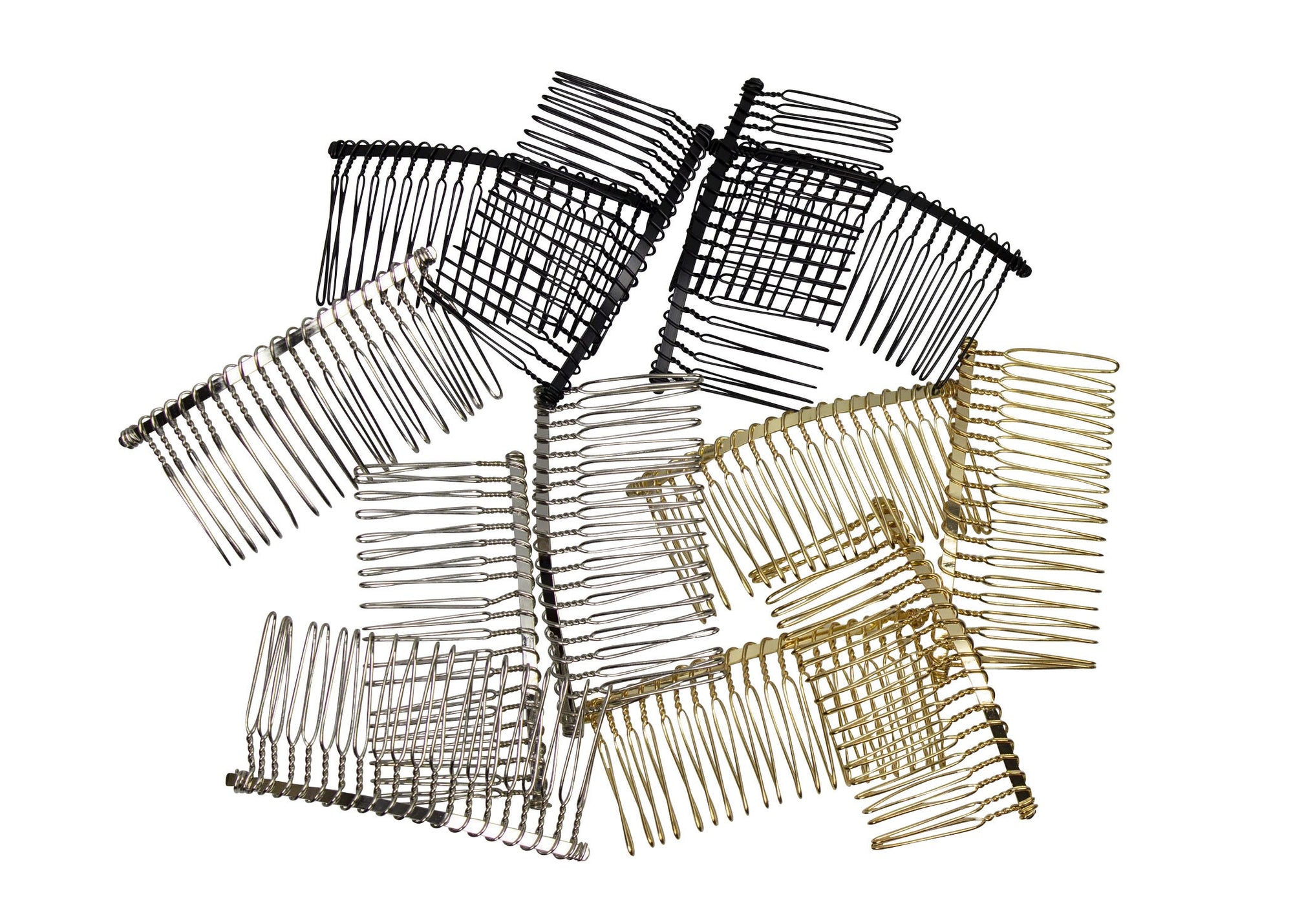 Twisted Wire Comb for Veils and Headpieces 3" Long - Four Pieces - Humboldt Haberdashery