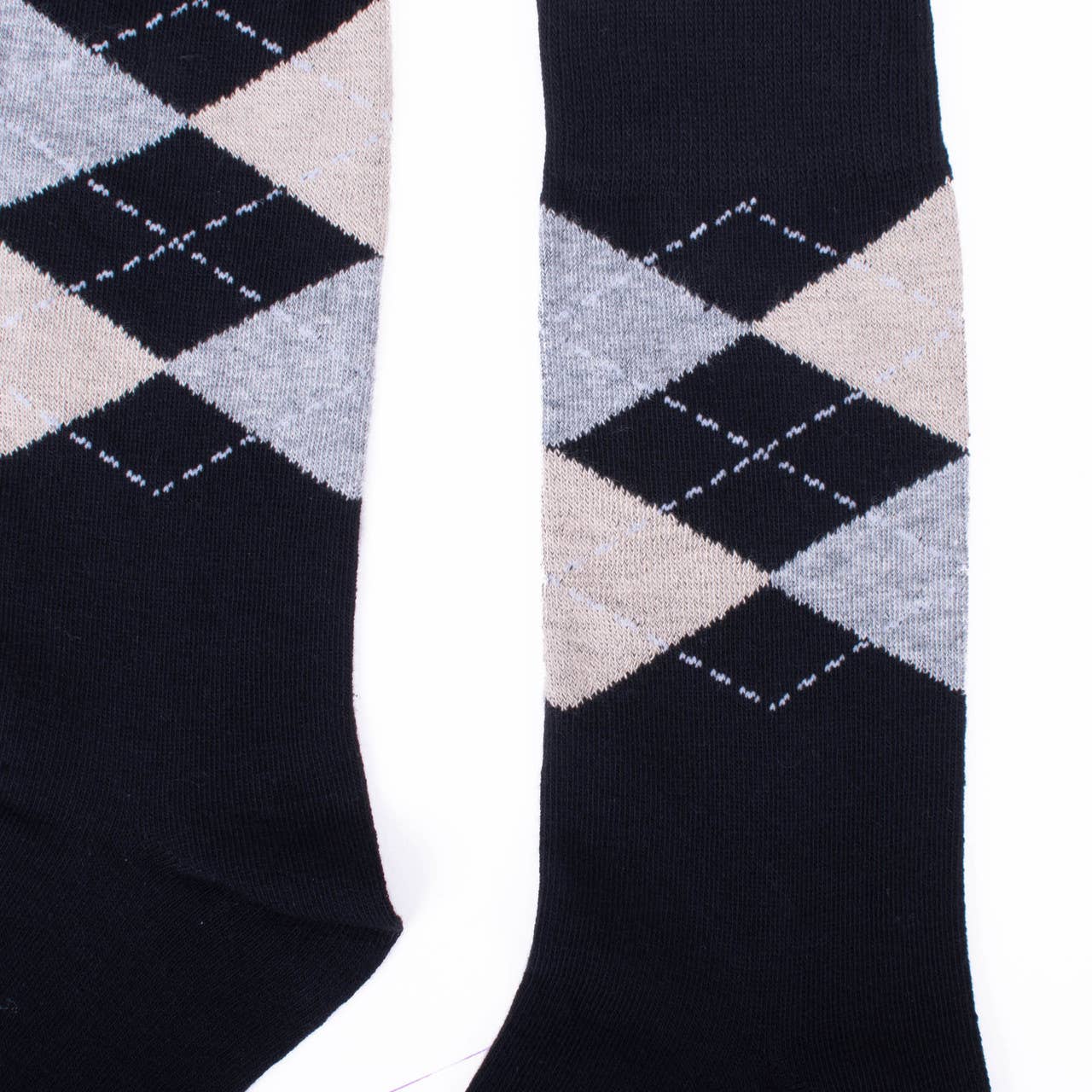 Men's Assorted Black Fancy Pattern Poly Socks