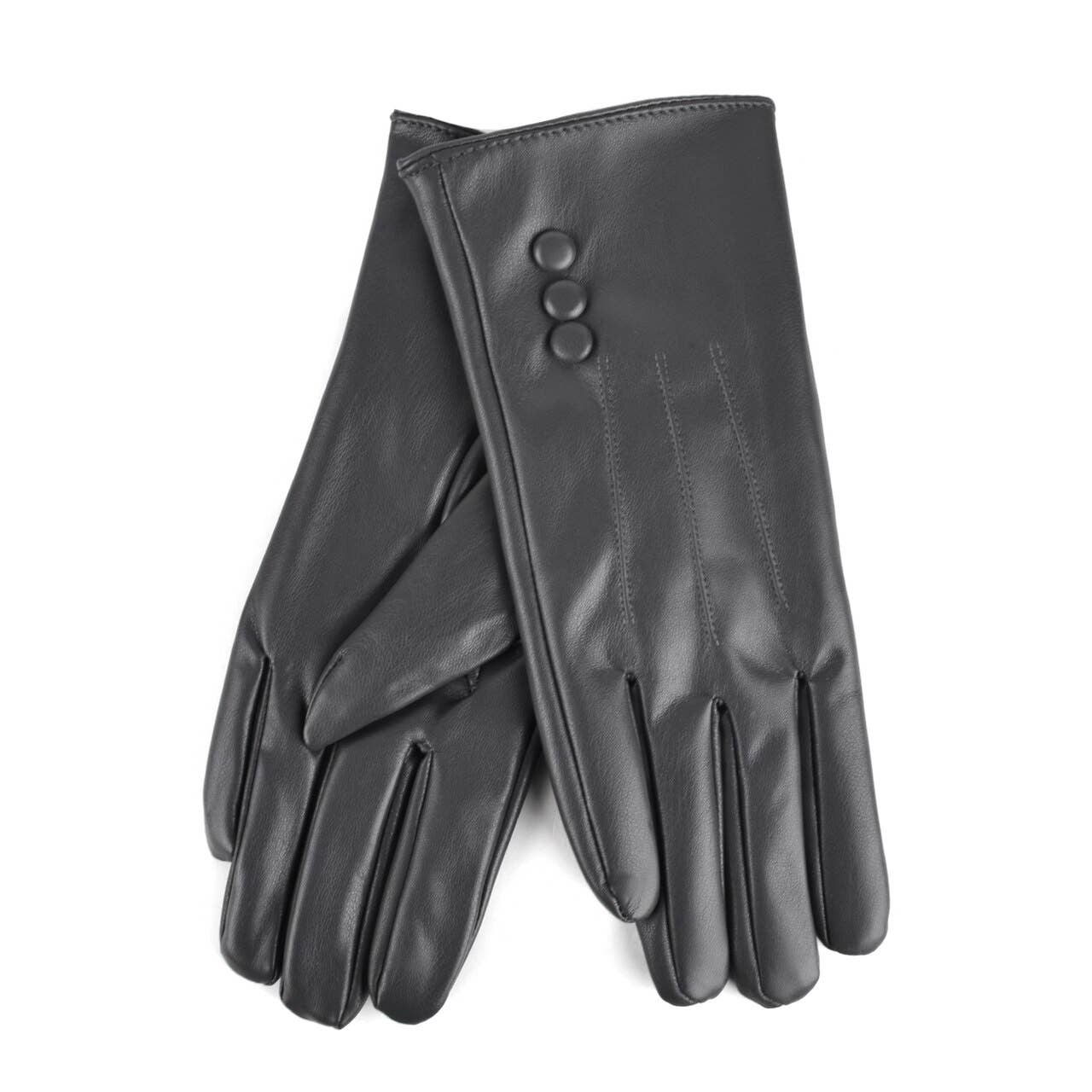 Women's PU Leather Winter Touch Screen Gloves: Brown / L/XL