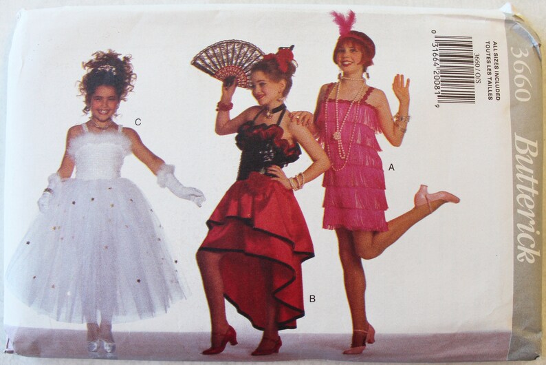 Butterick 3660 - ALL Sizes 2-14 Costume, Flapper, Historical, Dance for Girls Uncut