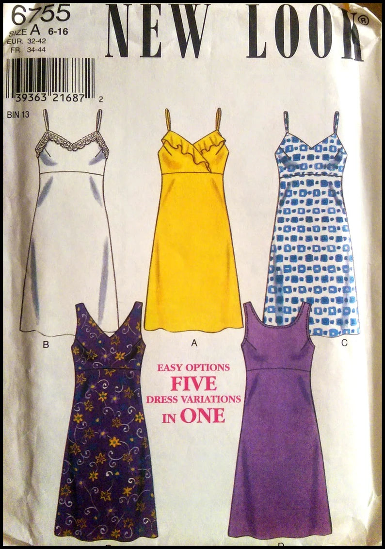 New Look Pattern 6755 Misses' Dresses Size (6-16) UNCUT