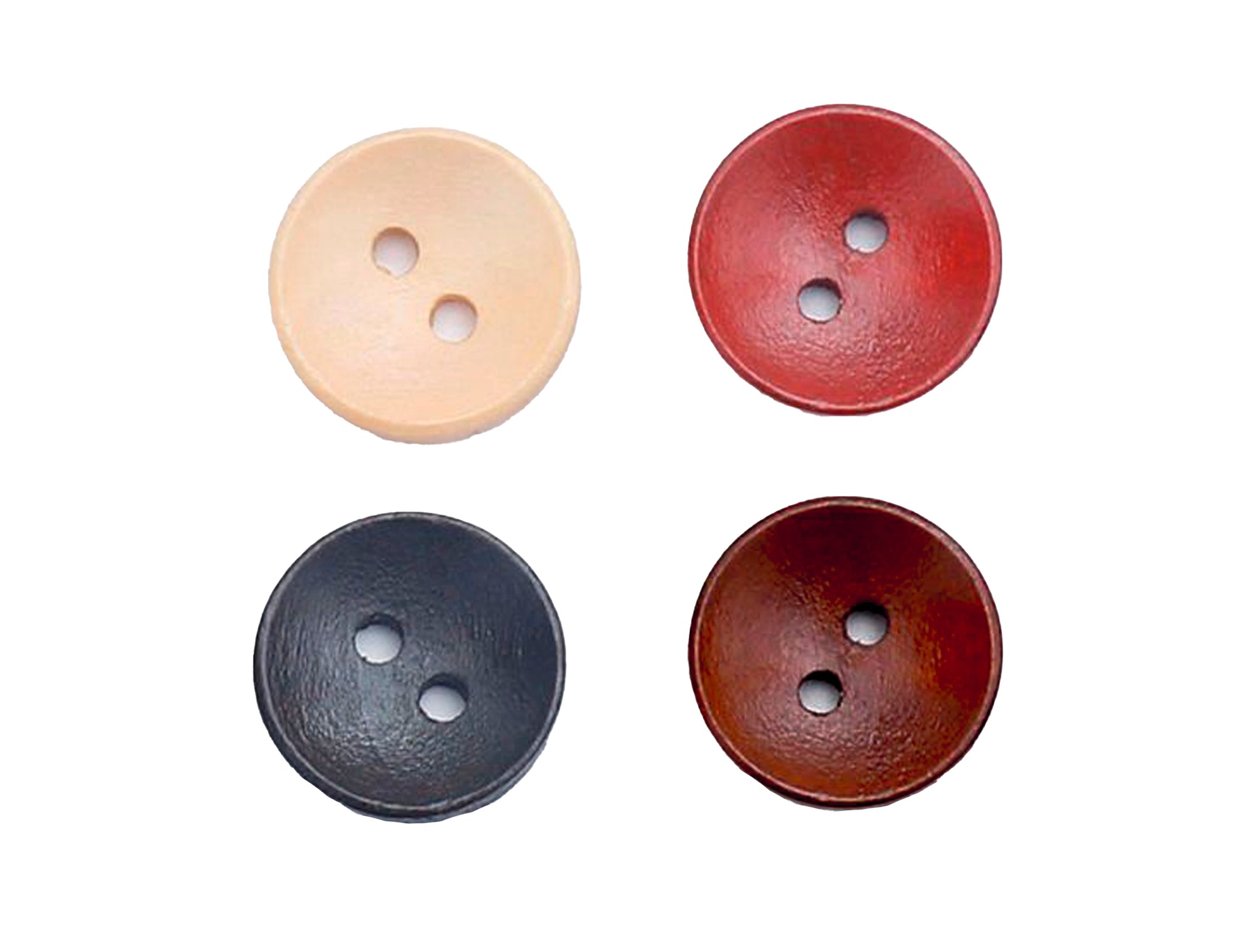 Wood Buttons Smooth Edge - Two Hole - 10 Pieces