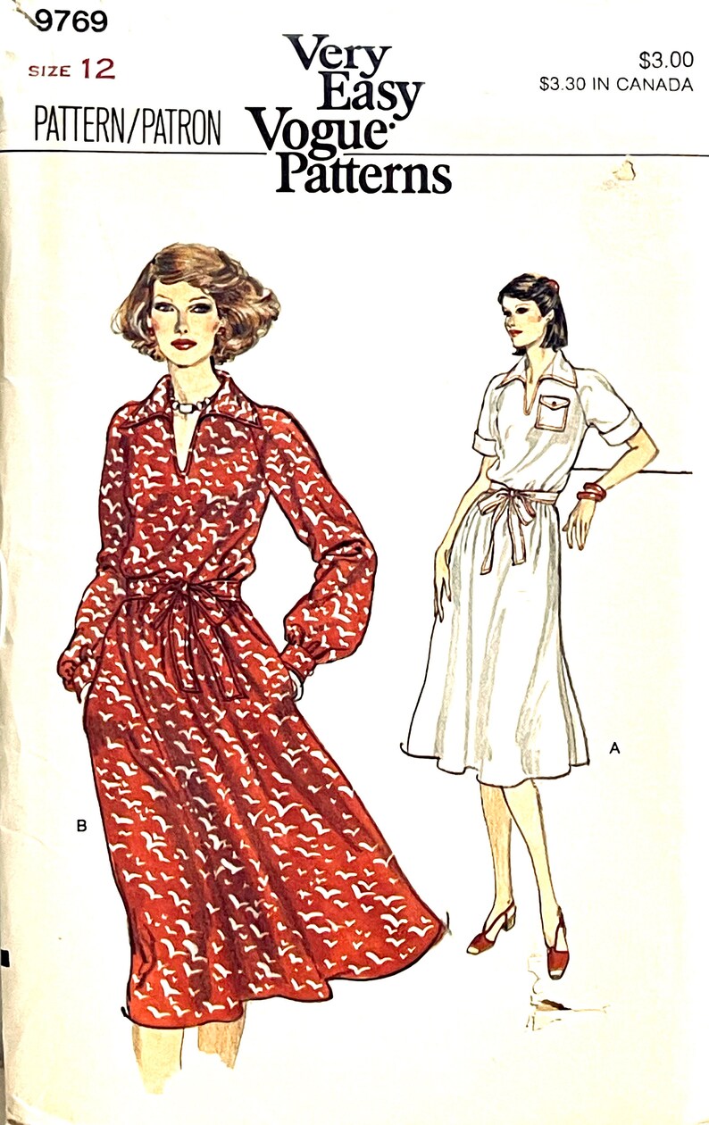 Vogue 9769 UNCUT Pattern for Misses Dresses size 12