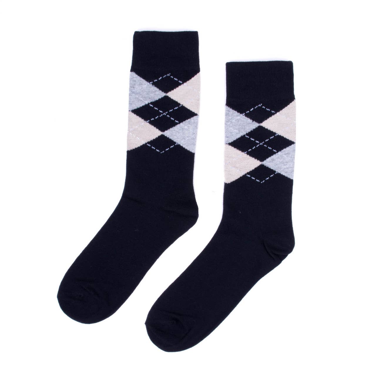 Men's Assorted Black Fancy Pattern Poly Socks