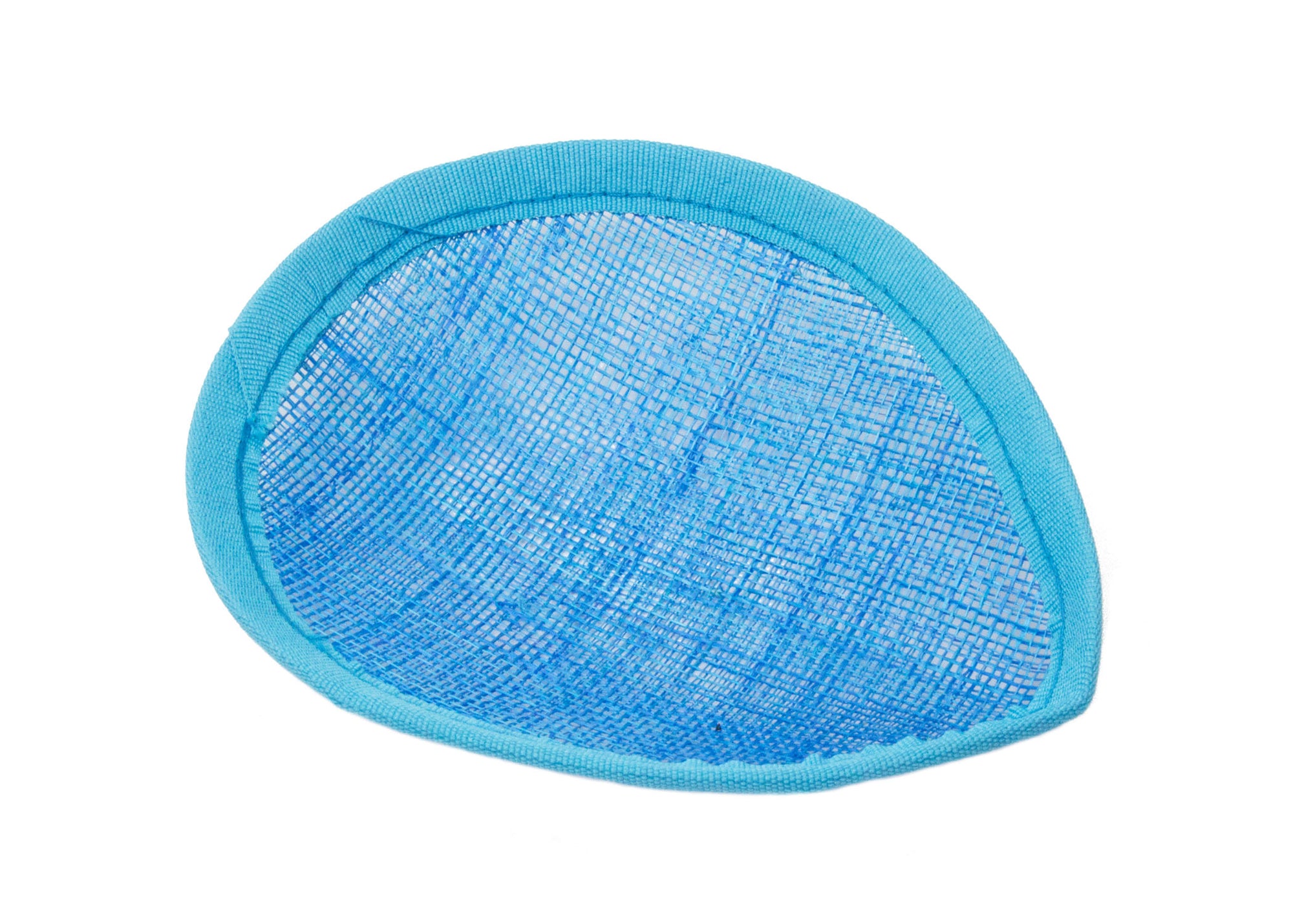 Sinamay Teardrop Fascinator Base 5 1/2" x 4" - Aqua Blue