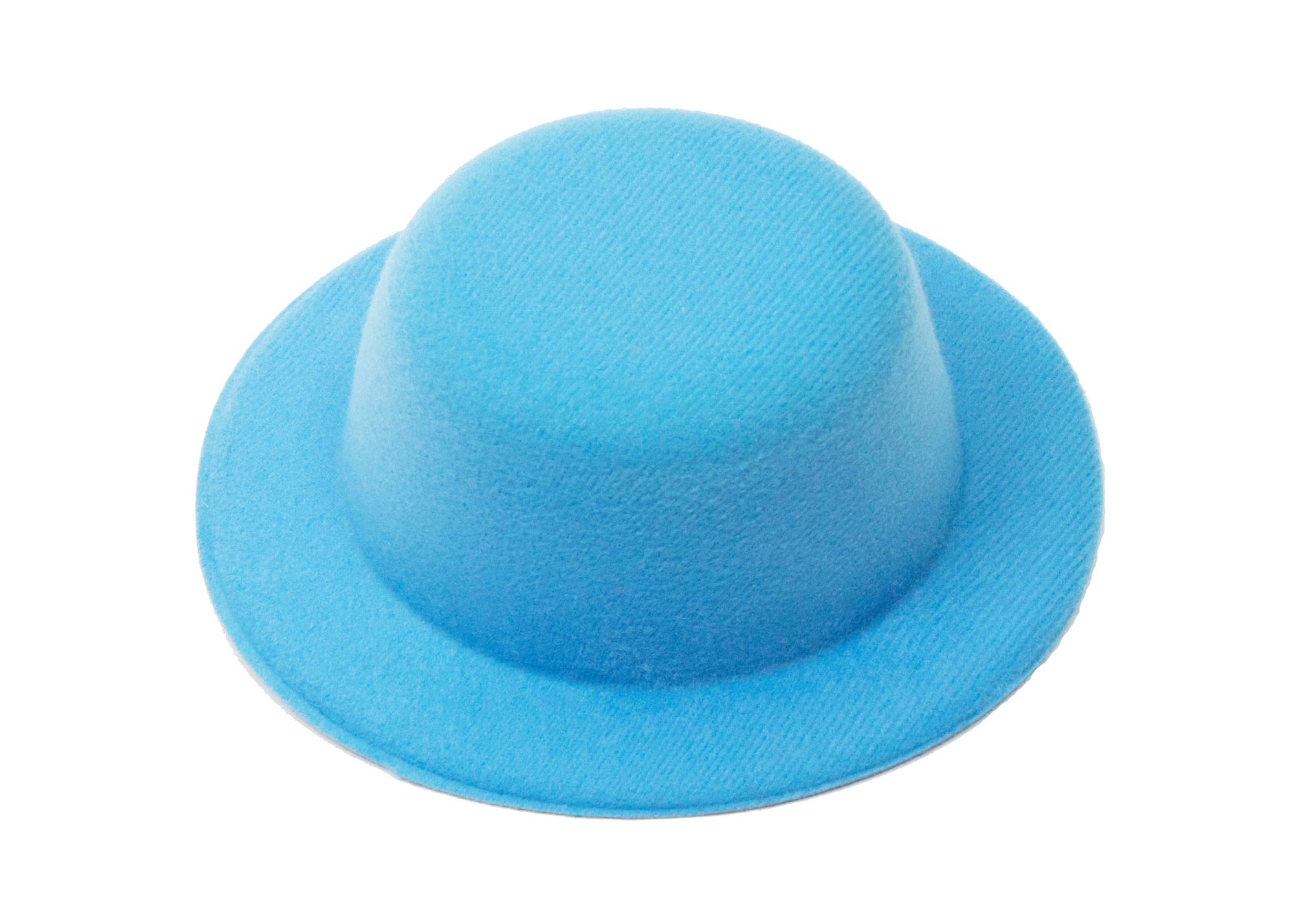 Mini Top Hat Fascinator Base -  5" Diameter with Hair Clips - Aqua Blue