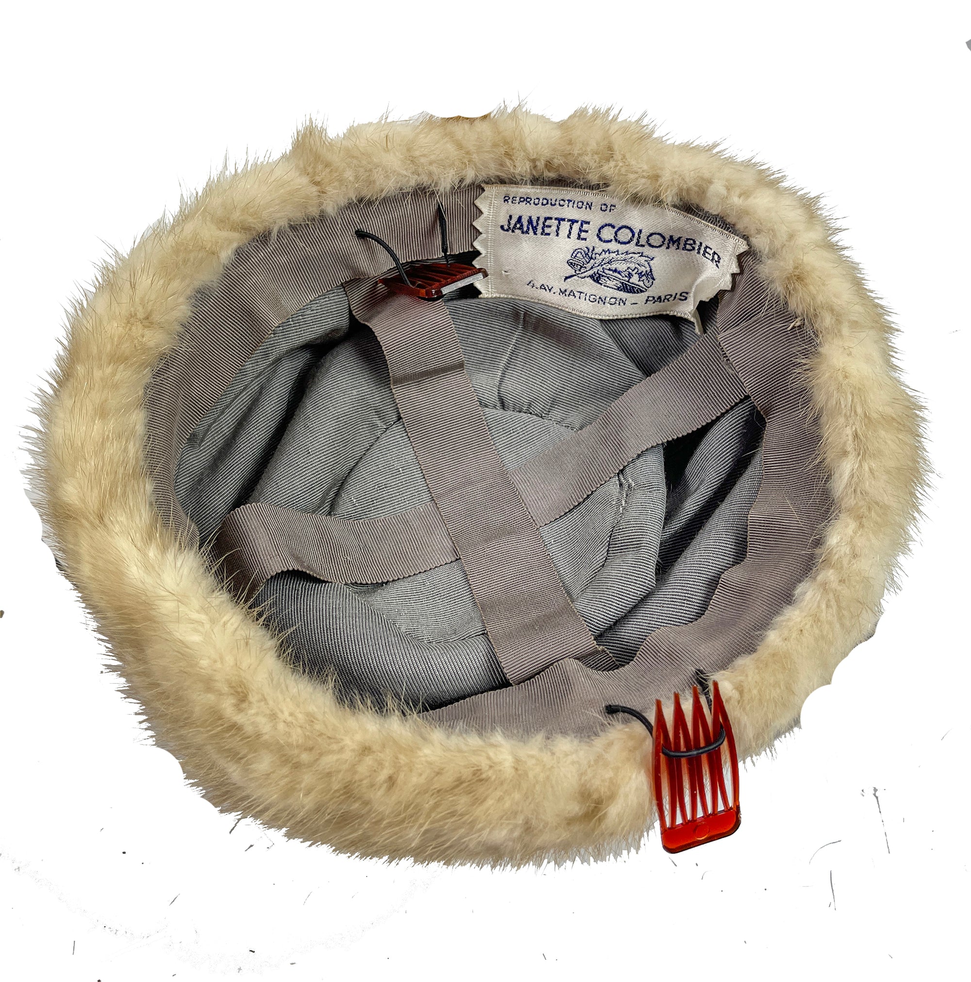 Vintage Fur Cap Fascinator by Janette Colombier