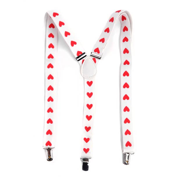 Men's Y-Back Red Heart Suspenders