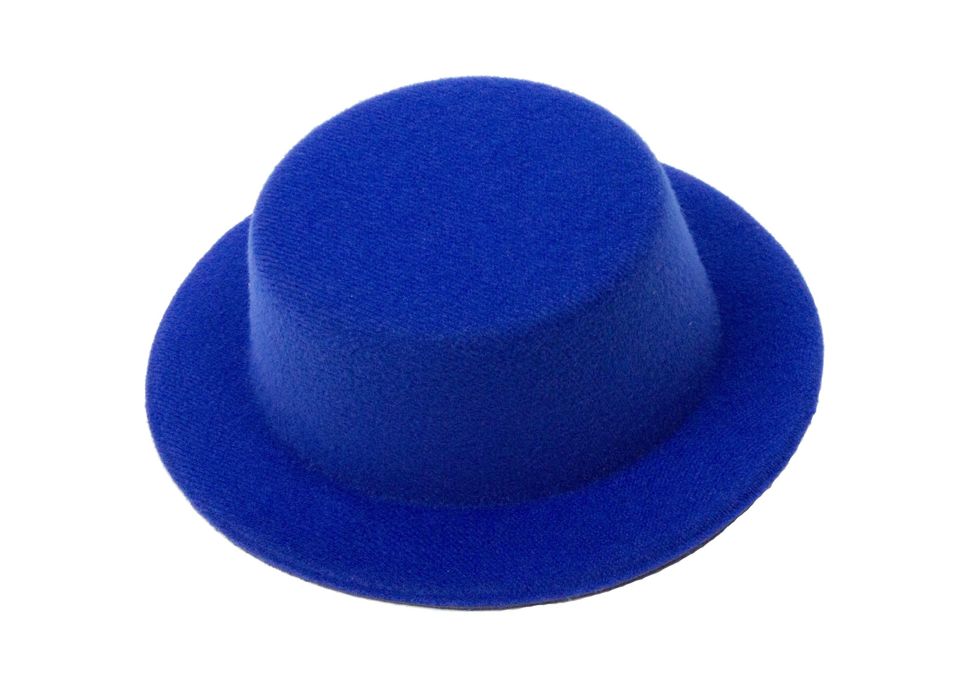 Mini Top Hat Fascinator Base -  5" Diameter with Hair Clips - Blue