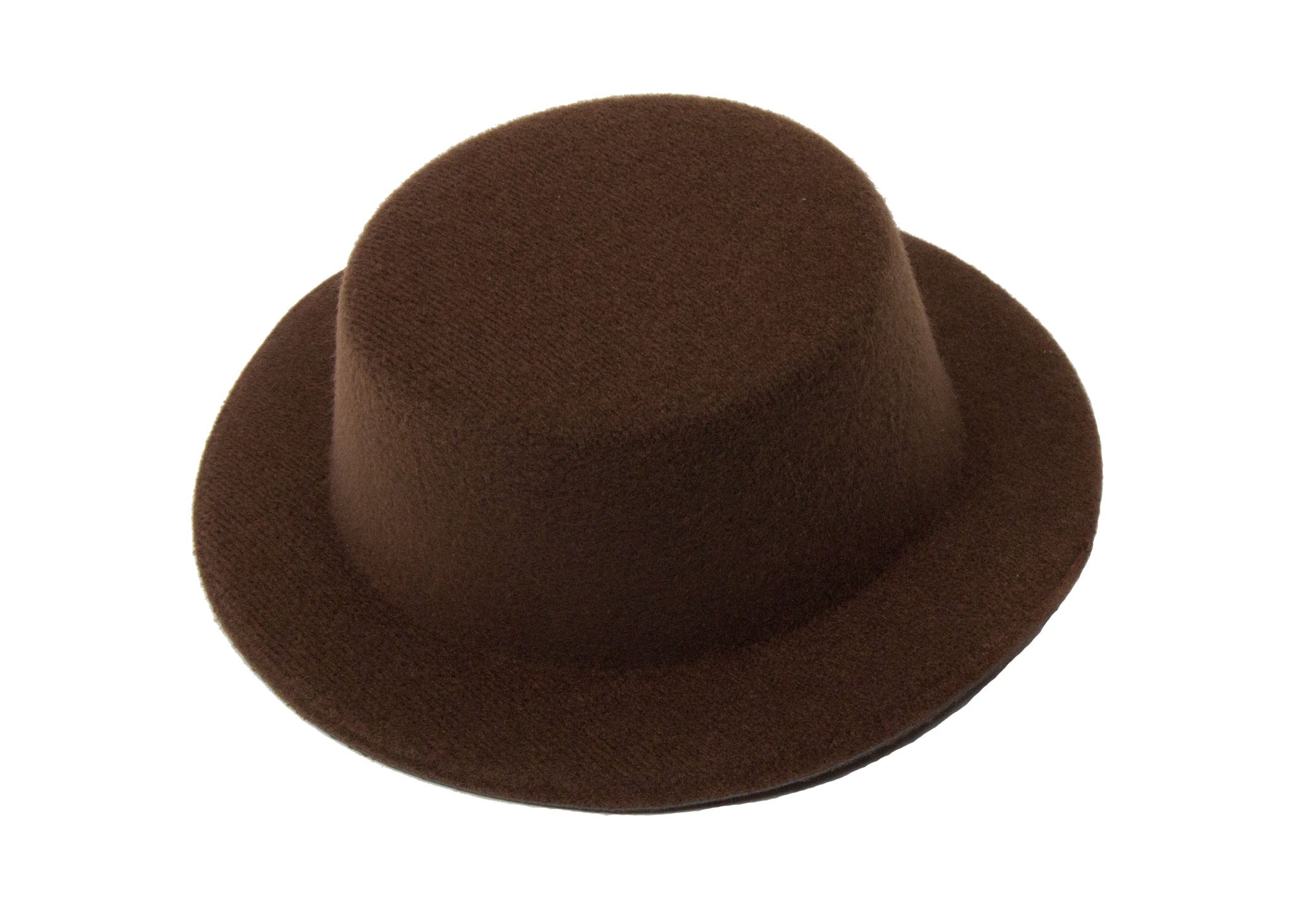 Mini Top Hat Fascinator Base -  5" Diameter with Hair Clips - Brown