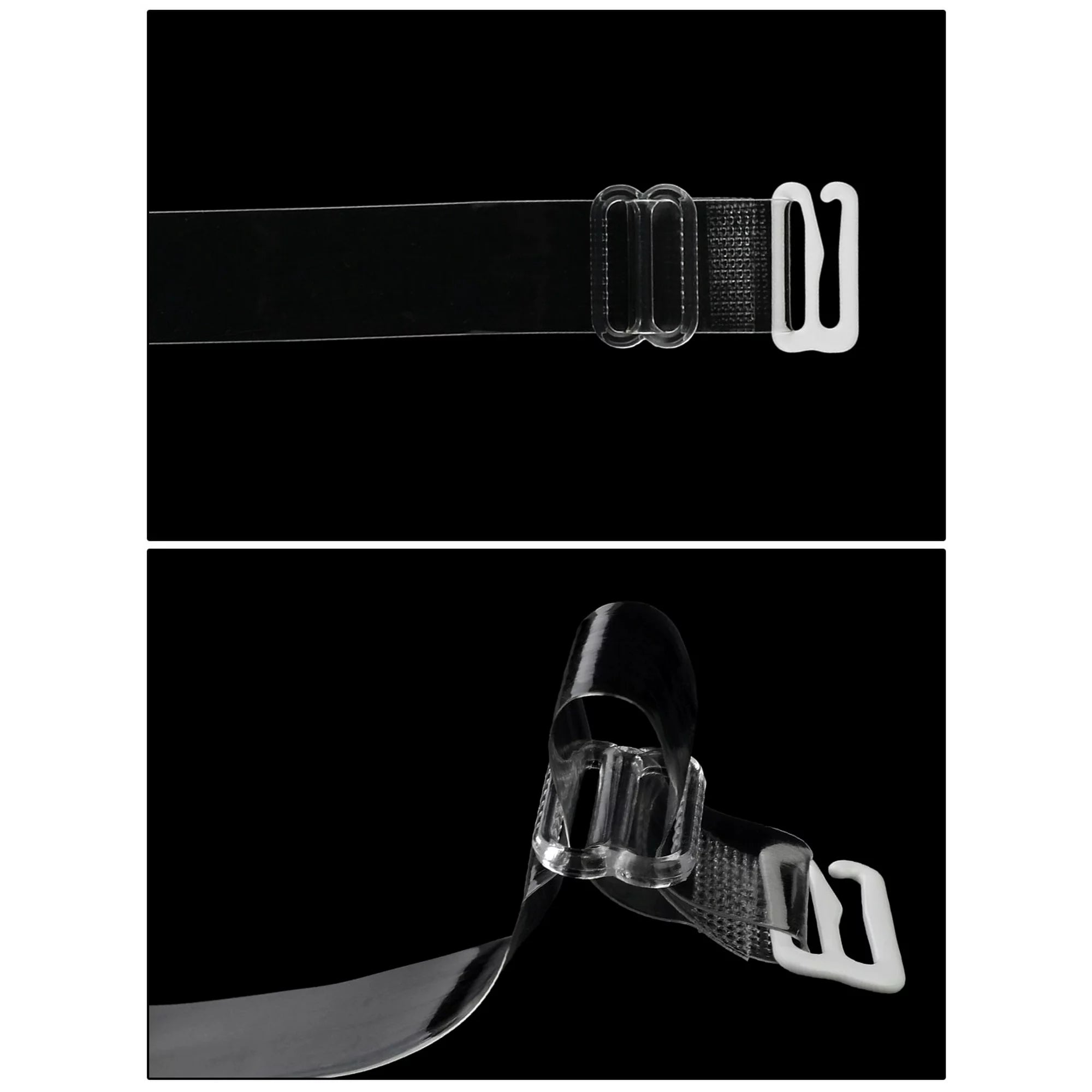 Invisible Clear Elastic Bra Straps Non-Slip Metal Hook Transparent &  Adjustable