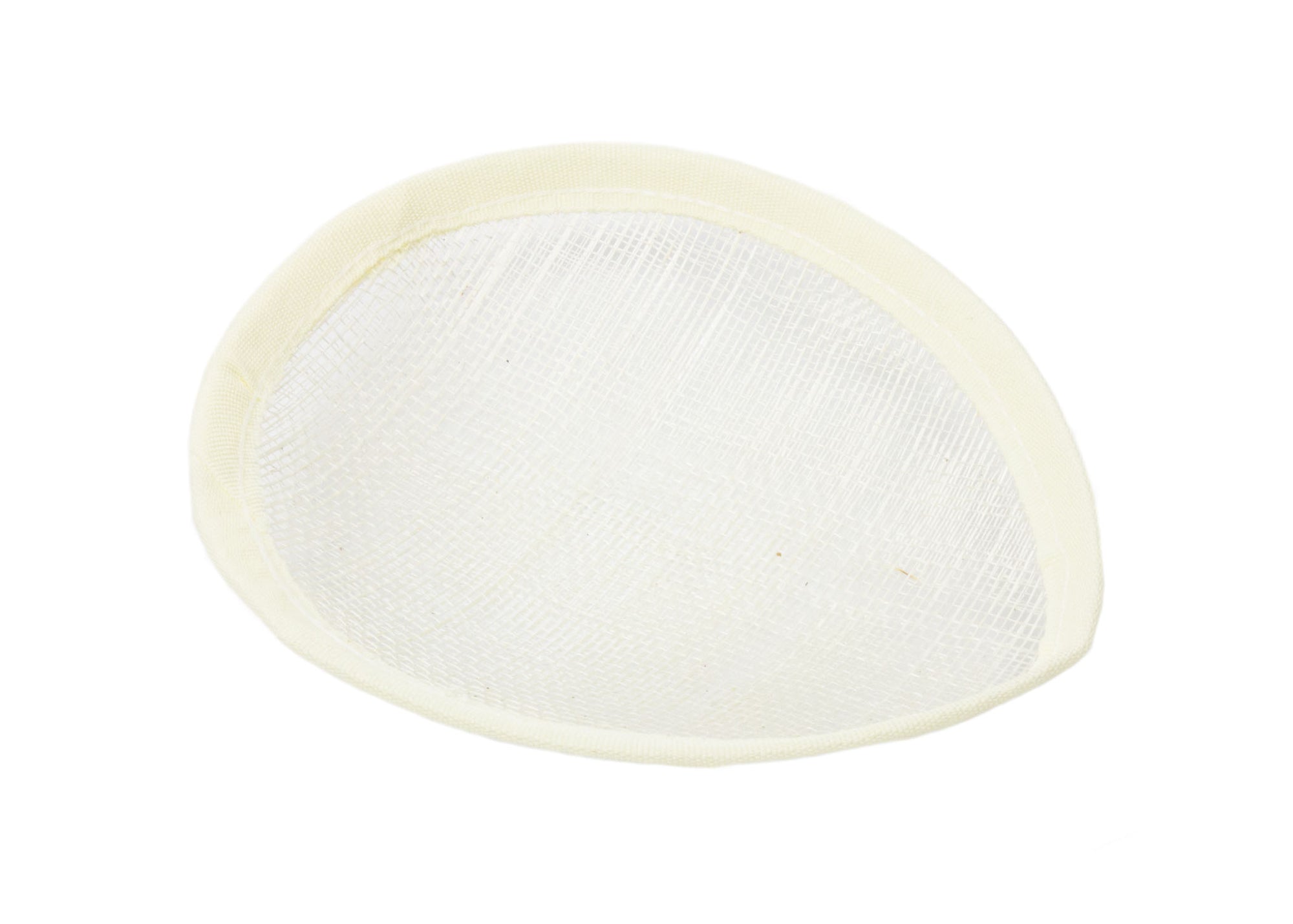 Sinamay Teardrop Fascinator Base 5 1/2" x 4" - Ivory