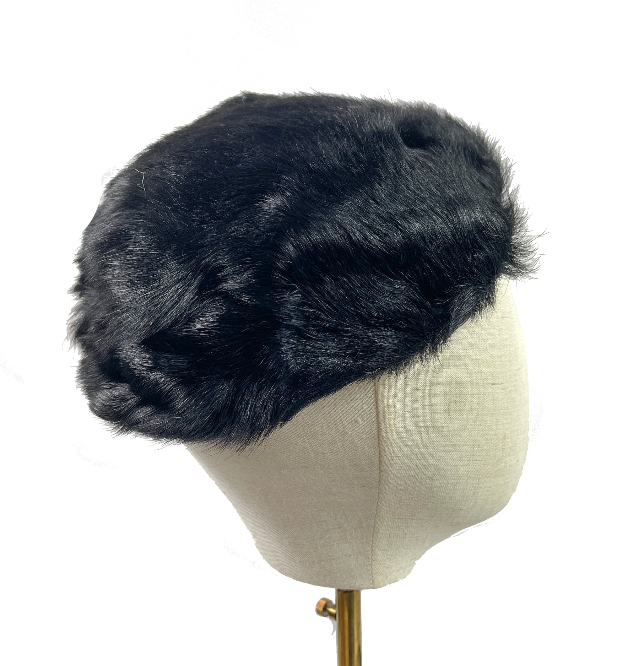 Vintage Black Fur Fascinator