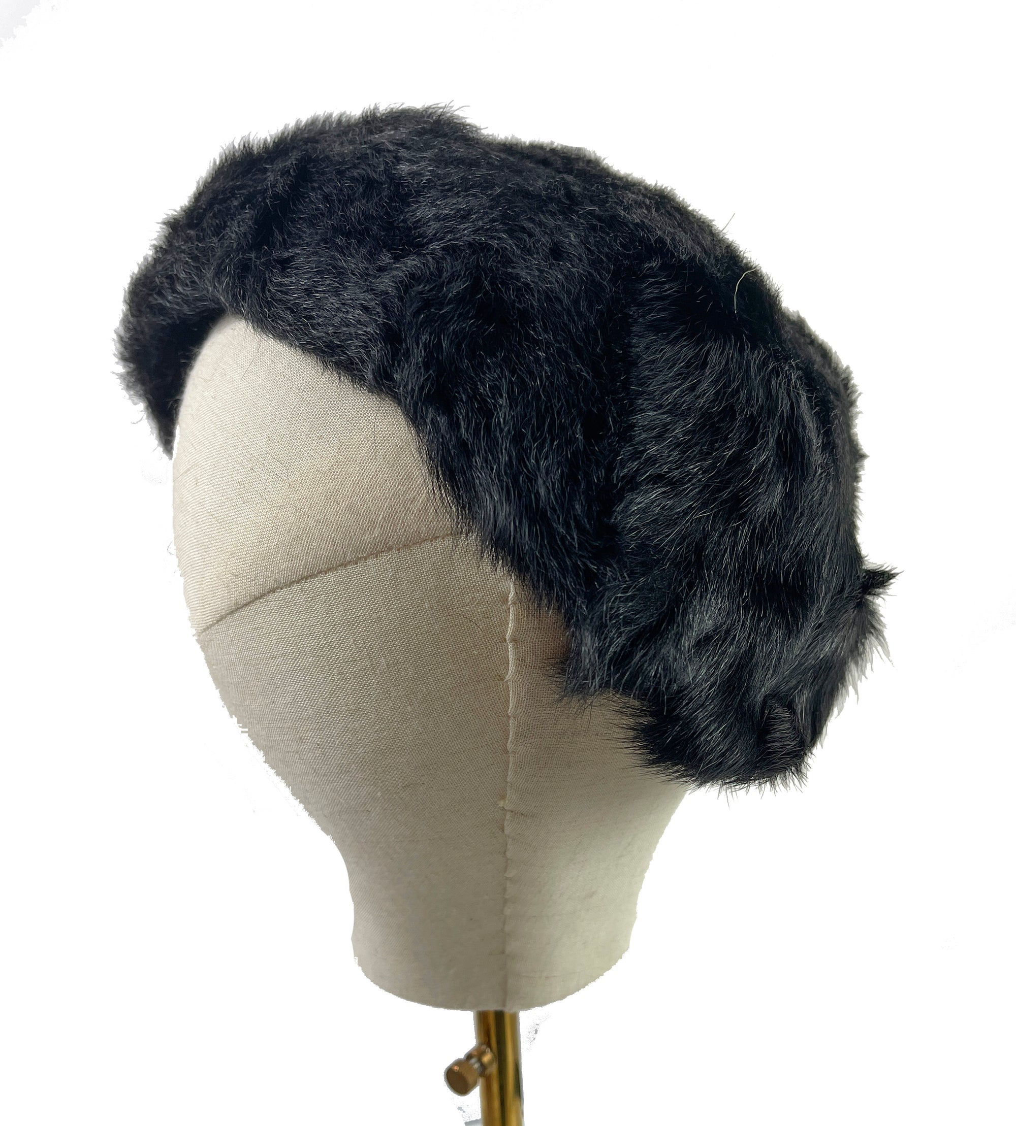 Vintage Black Fur Fascinator