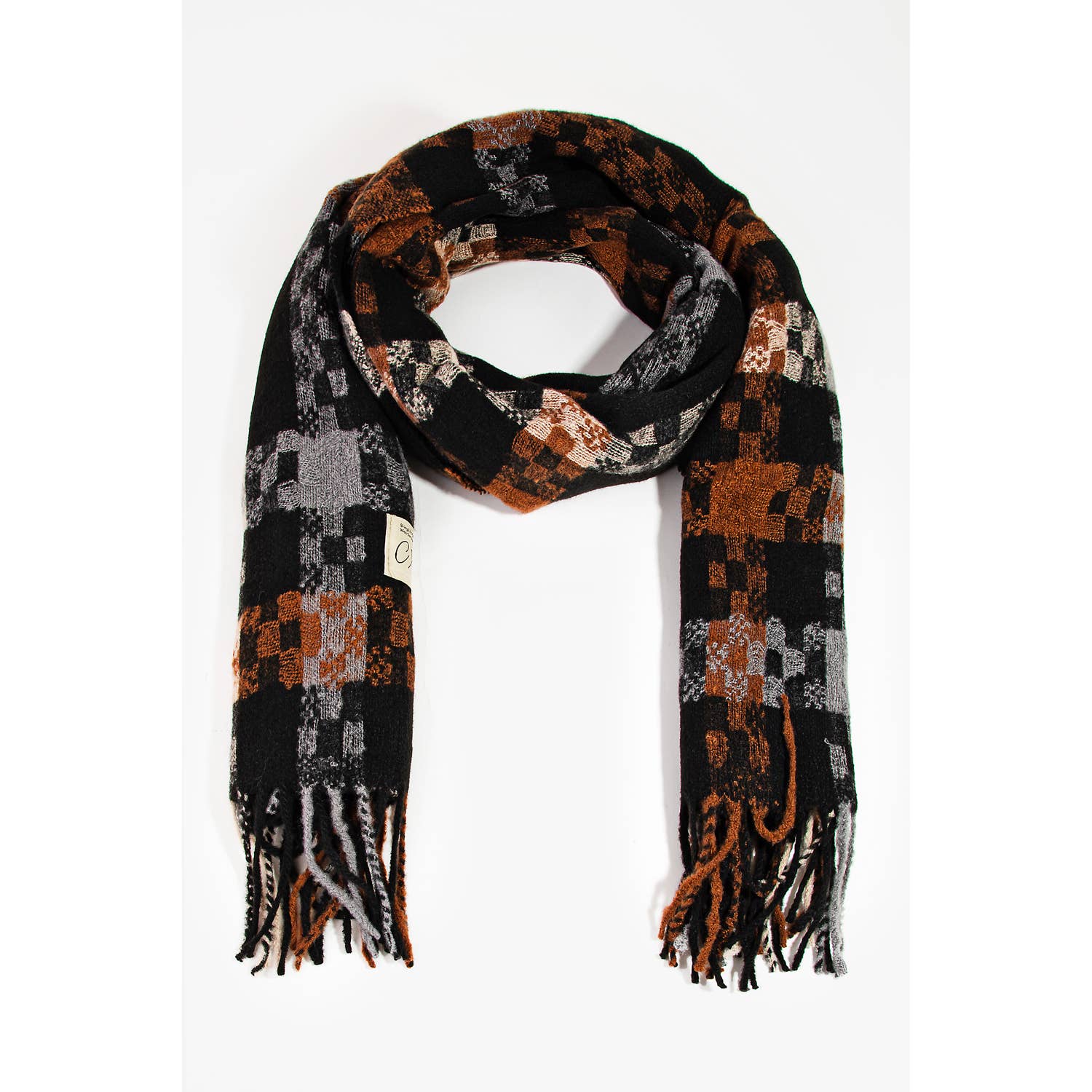 Checkered Oblong Scarf: BE