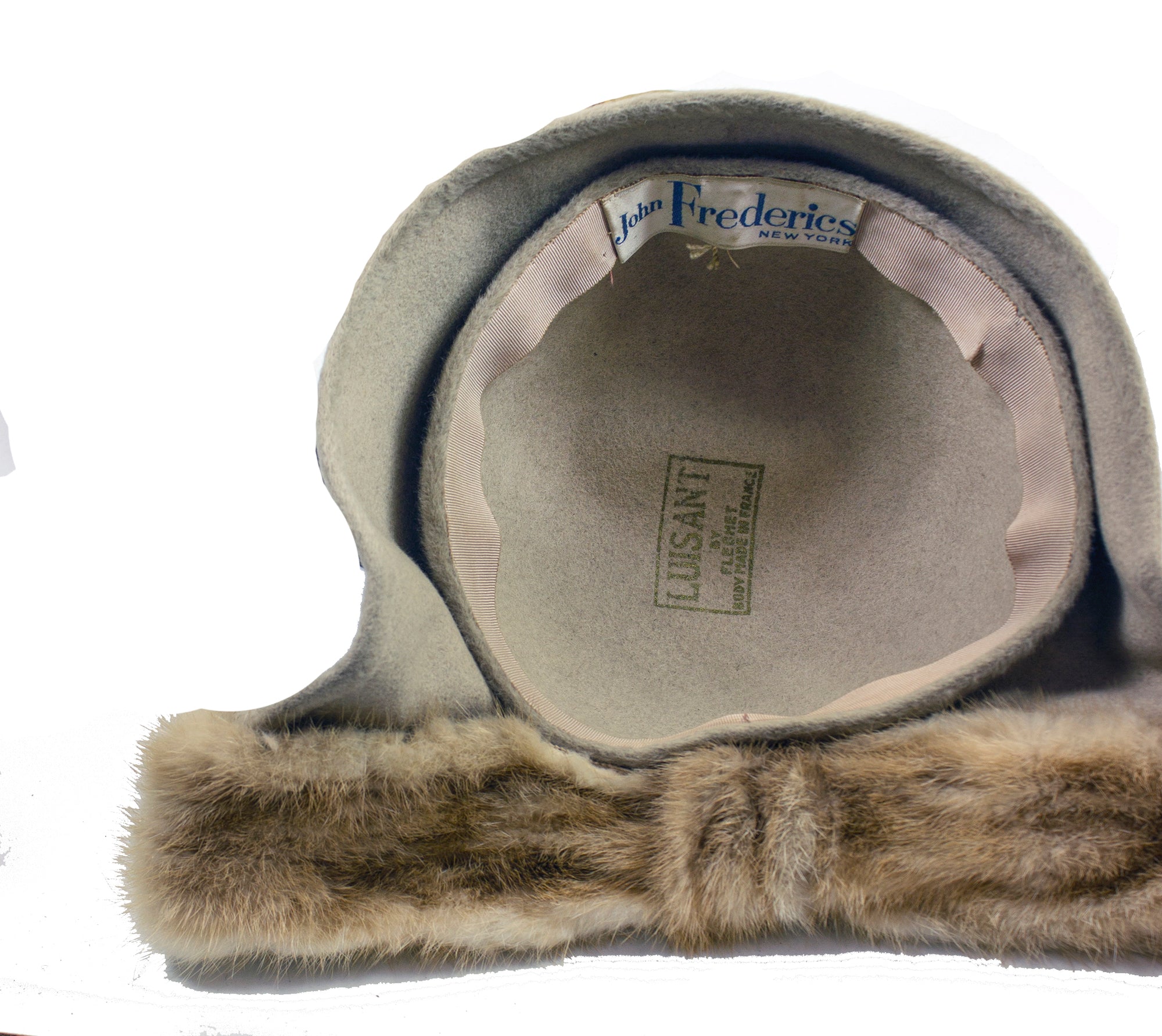 John Frederics Fur Felt and Mink? Fur Bow Hat
