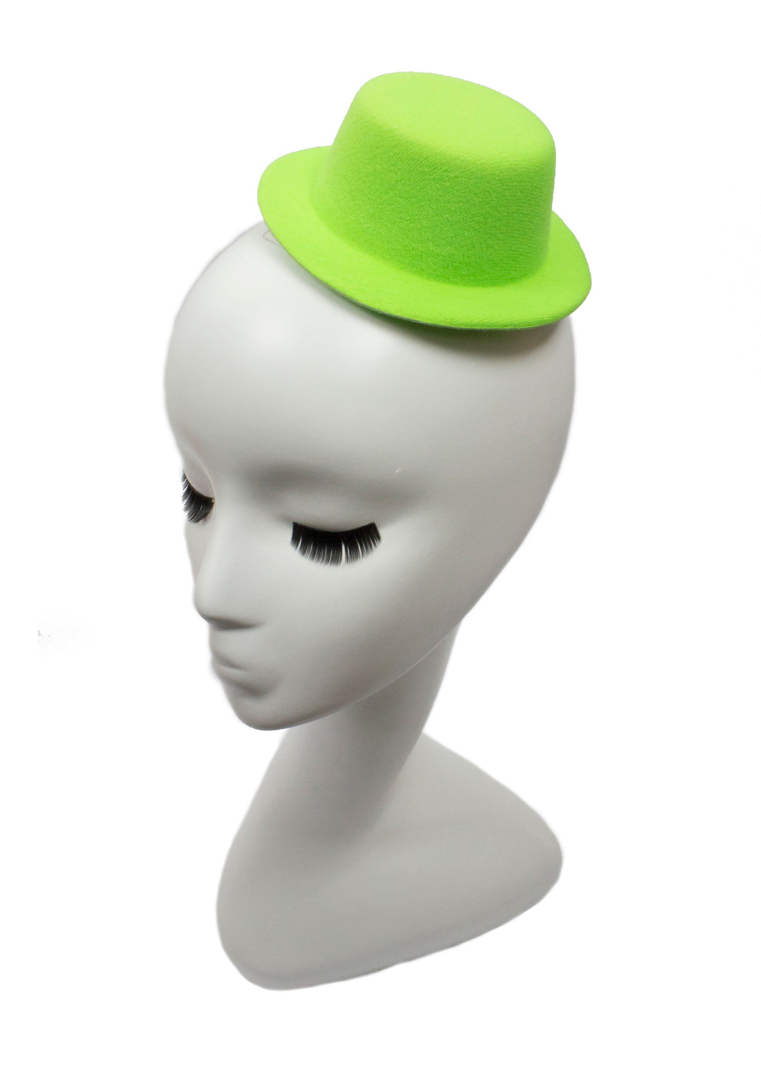 Mini Top Hat Fascinator Base -  5" Diameter with Hair Clips - Green