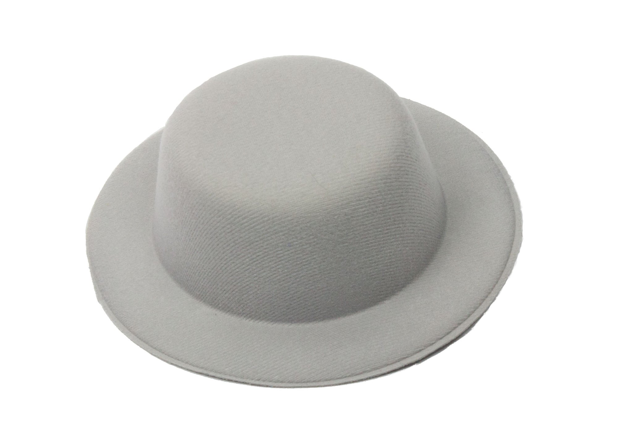 Mini Top Hat Fascinator Base -  5" Diameter with Hair Clips - Grey