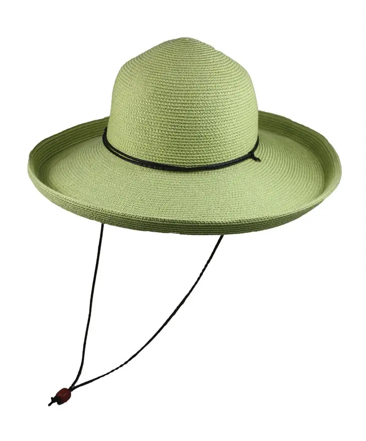 Crushable Poly Straw Sun Hat with Chin Strap