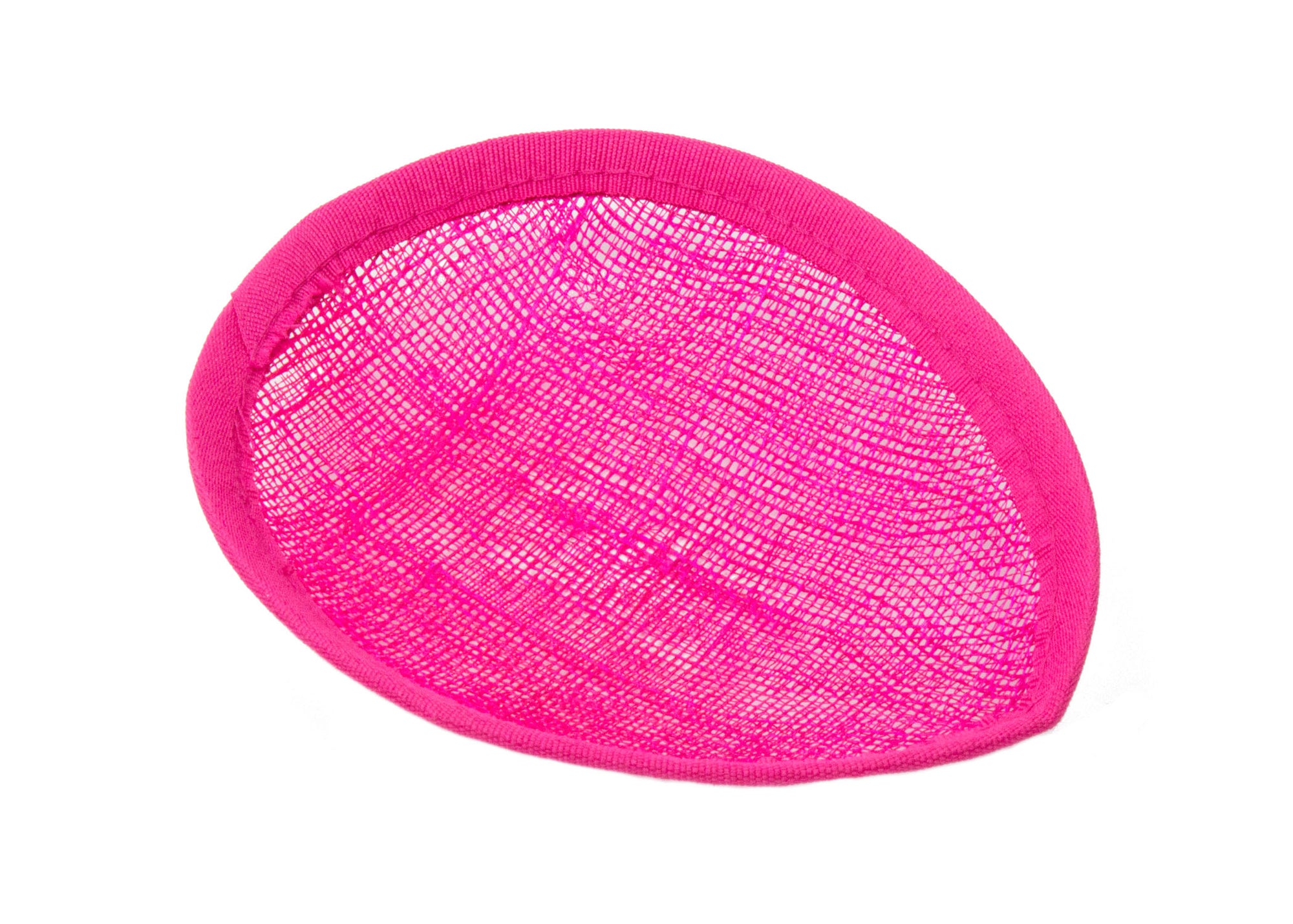 Sinamay Teardrop Fascinator Base 5 1/2" x 4" - Hot Pink