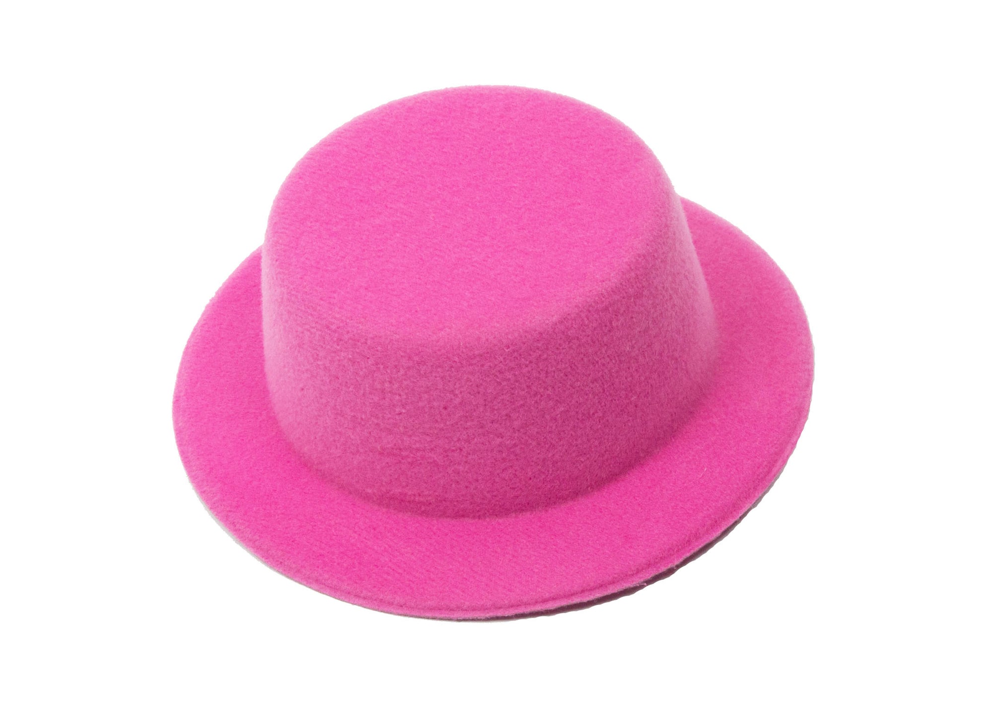 Mini Top Hat Fascinator Base -  5" Diameter with Hair Clips - Hot Pink