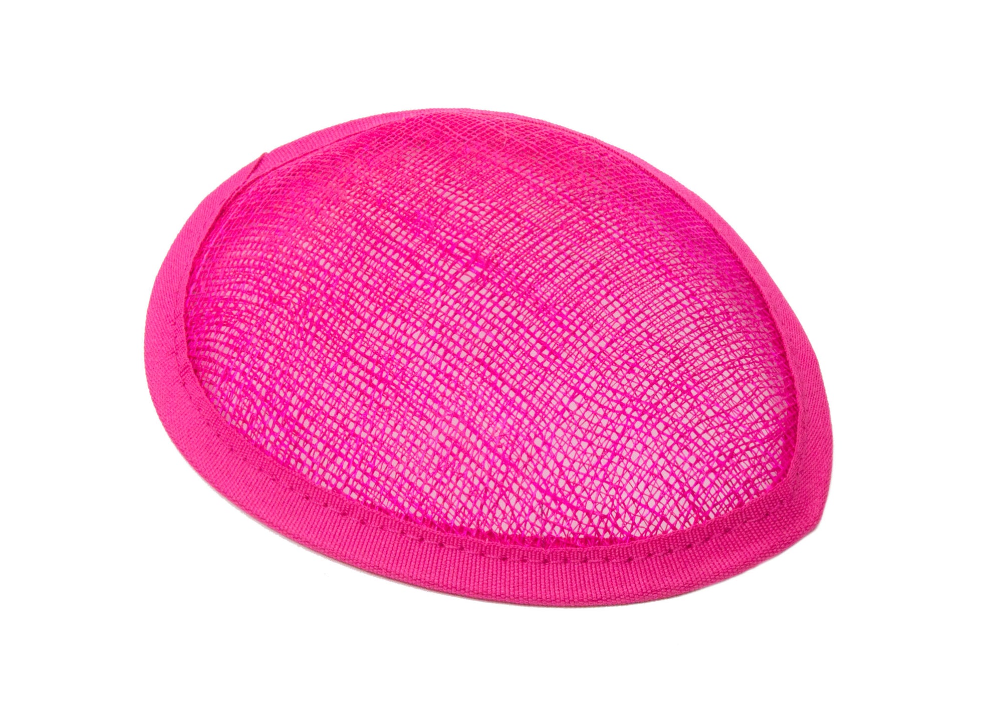 Sinamay Teardrop Fascinator Base 5 1/2" x 4" - Hot Pink