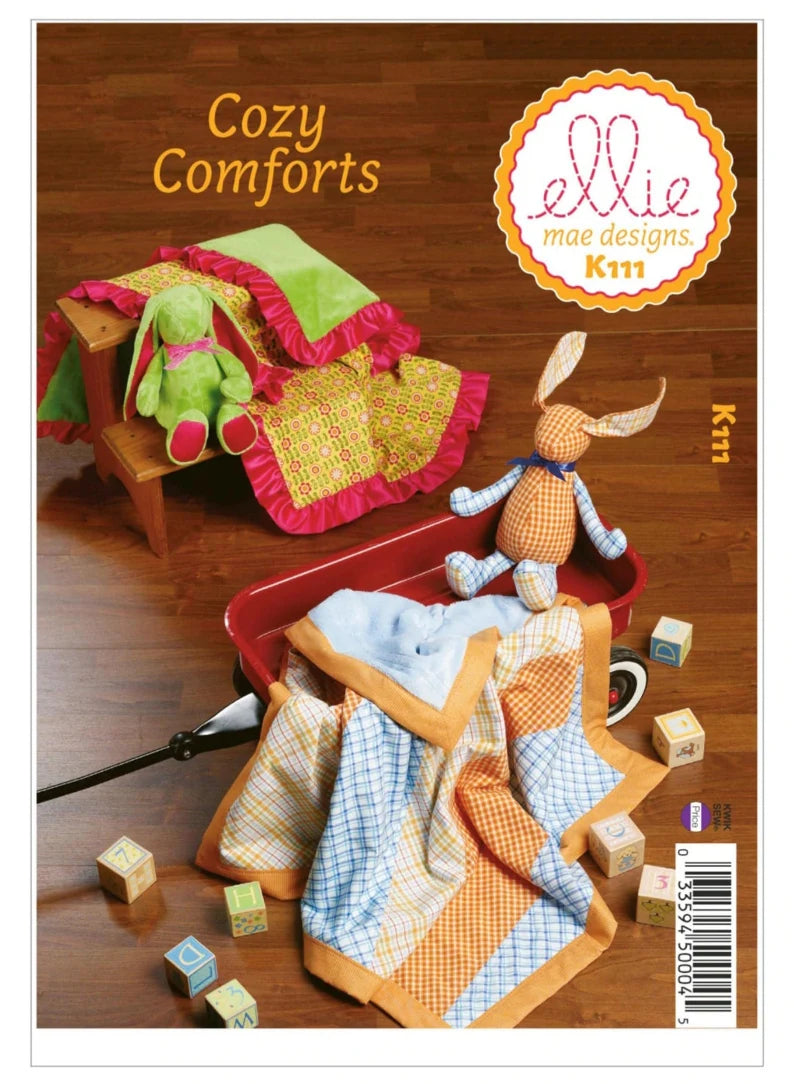 Kwik Sew Ellie Mae Designs K111 Cozy Comforts Stuffed Toys Sewing Pattern/ Uncut